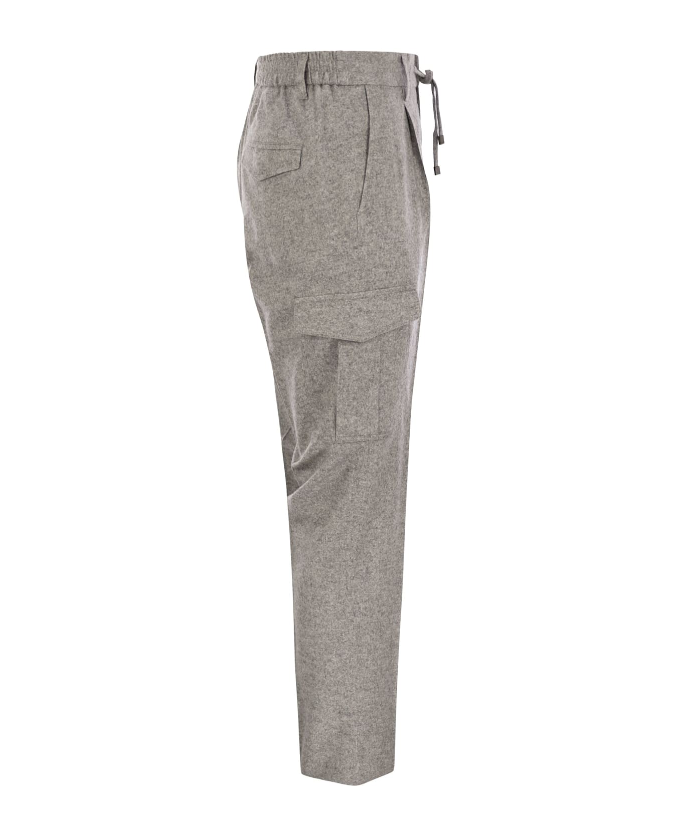 Peserico Wool, Silk And Cashmere Jogger Trousers - Grey