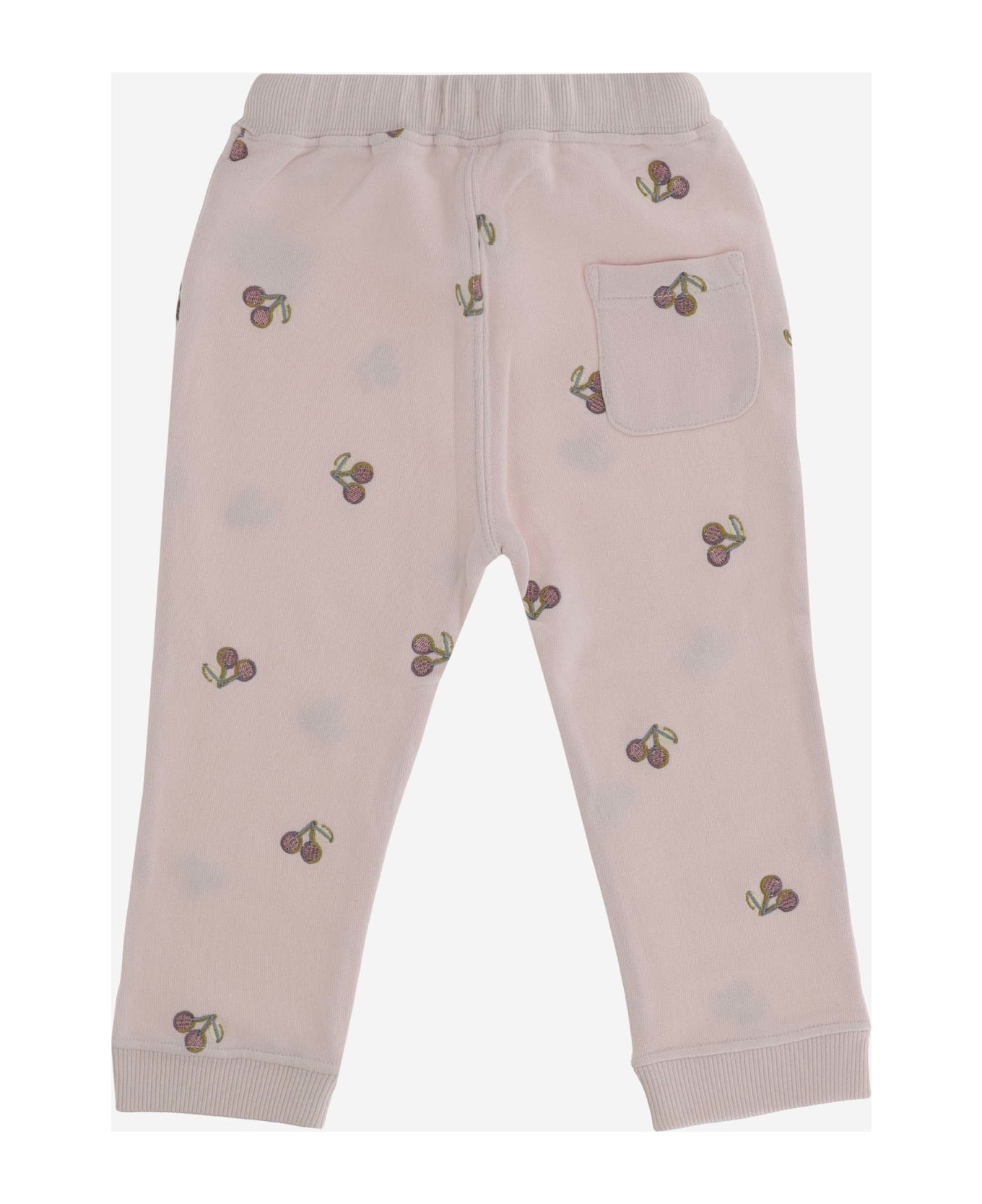 Bonpoint Cotton Joggers With Cherry Pattern - Pink ボトムス