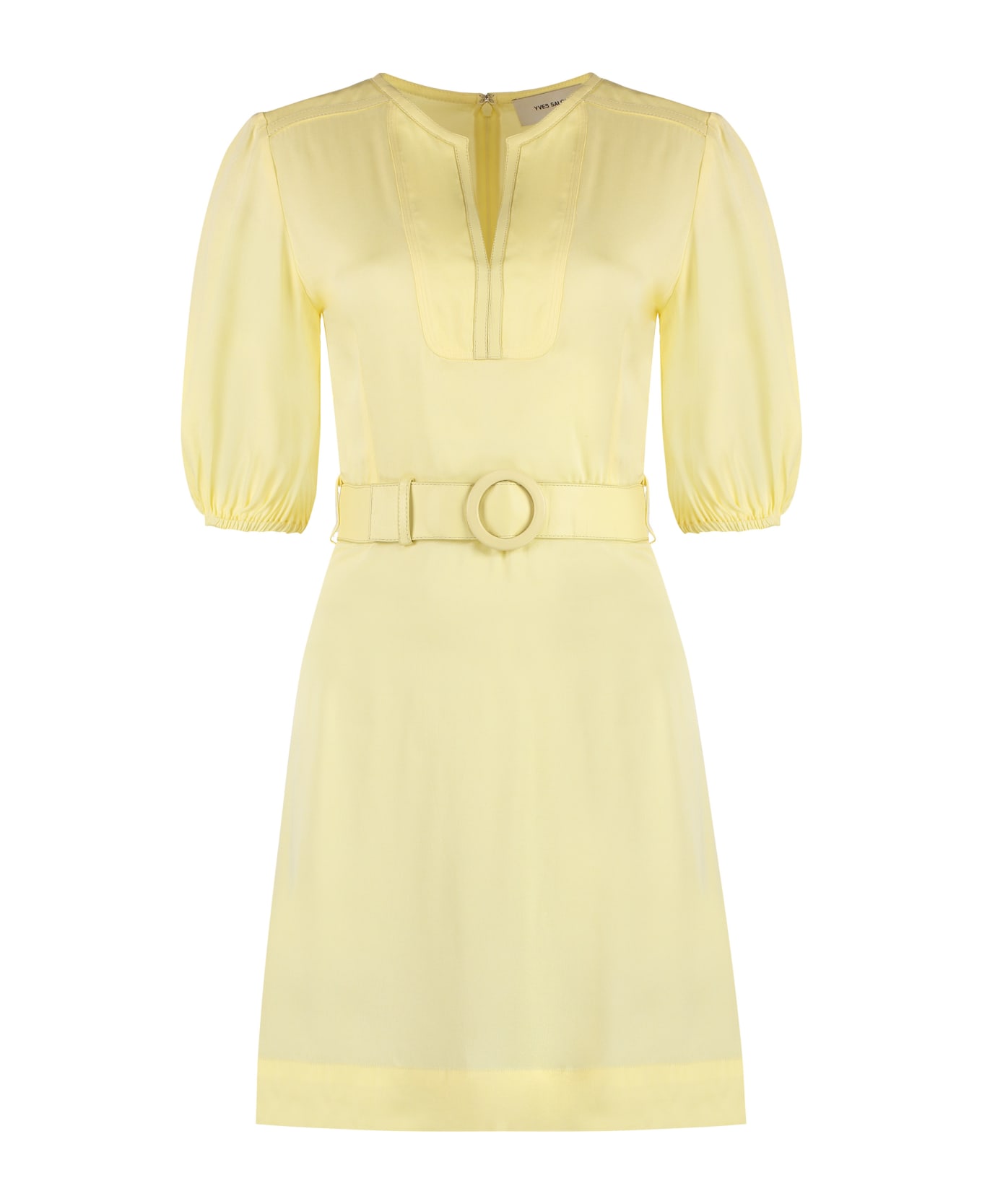 Yves Salomon Belted Waist Dress - Yellow