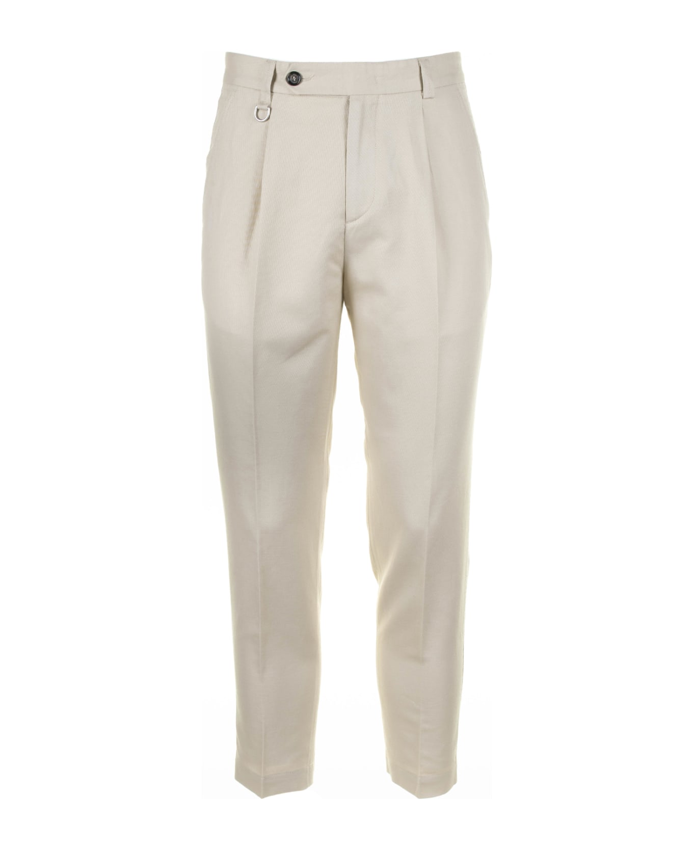 Paolo Pecora Beige Trousers In Cotton And Linen Blend - GHIACCIO