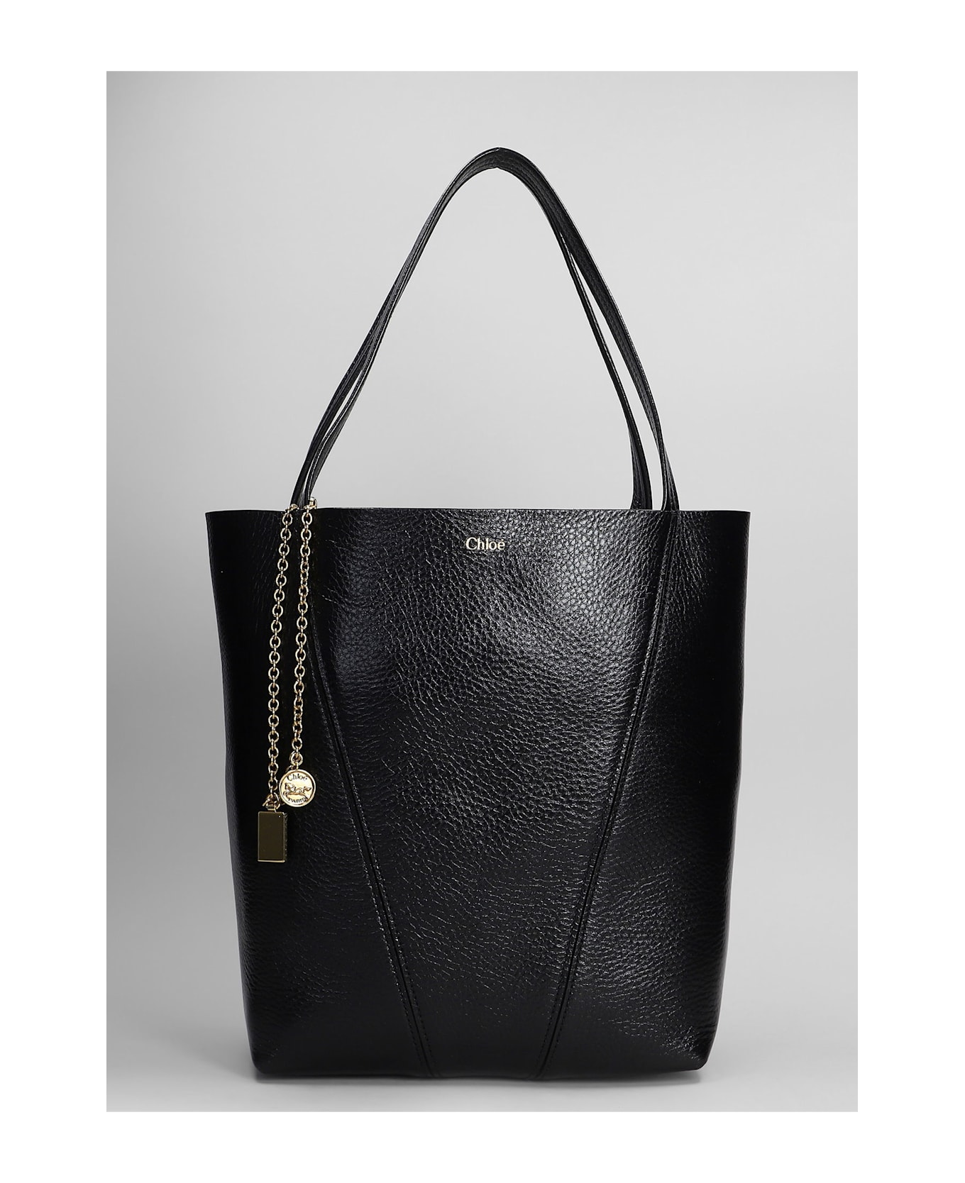 Chloé Spin Tote In Black Leather - black