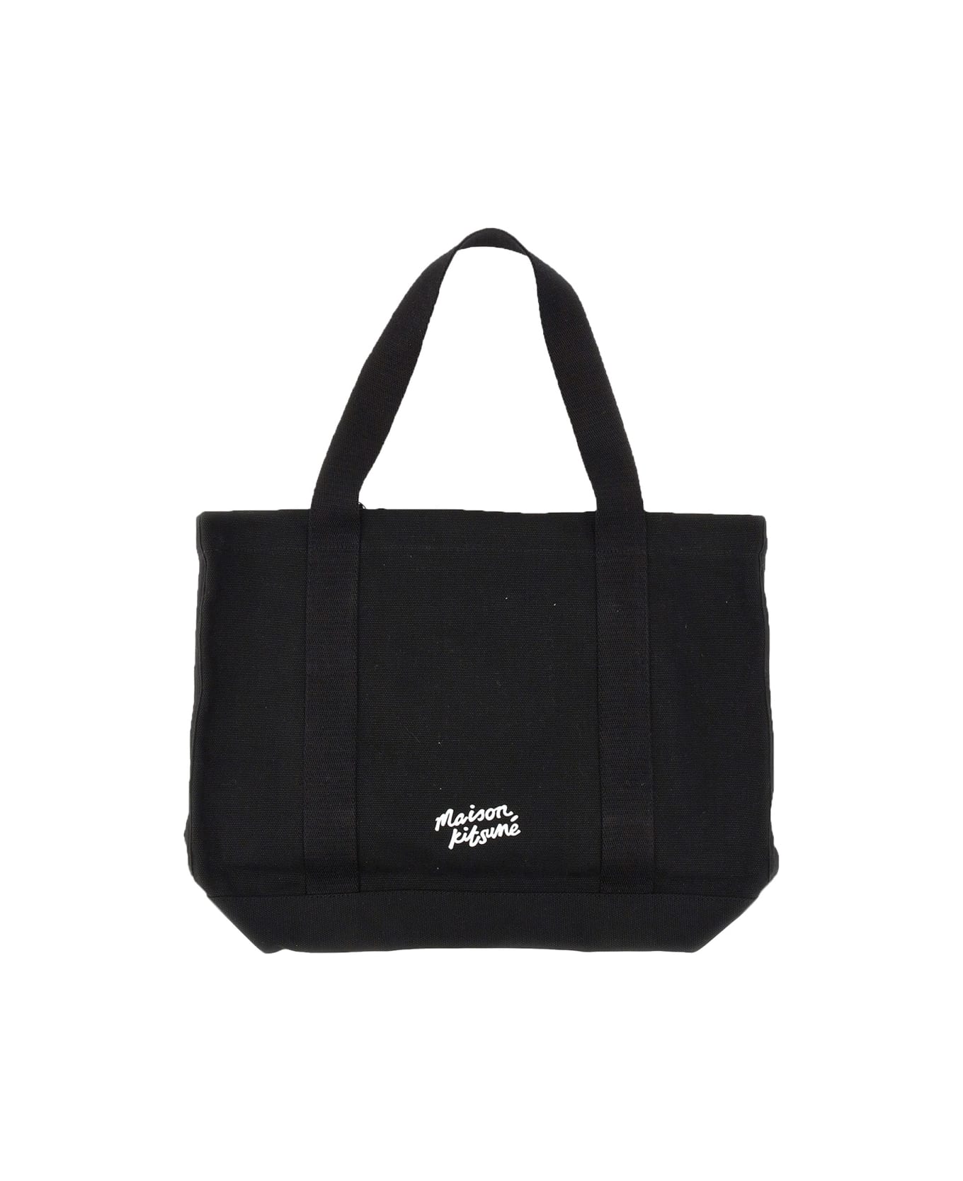 Maison Kitsuné Tote Bag With Logo - BLACK トートバッグ