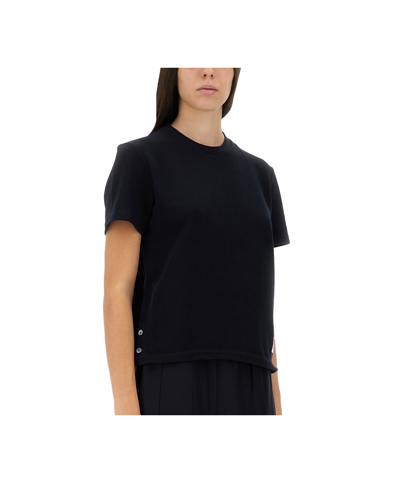 Thom Browne T-shirt With Stripes - BLUE