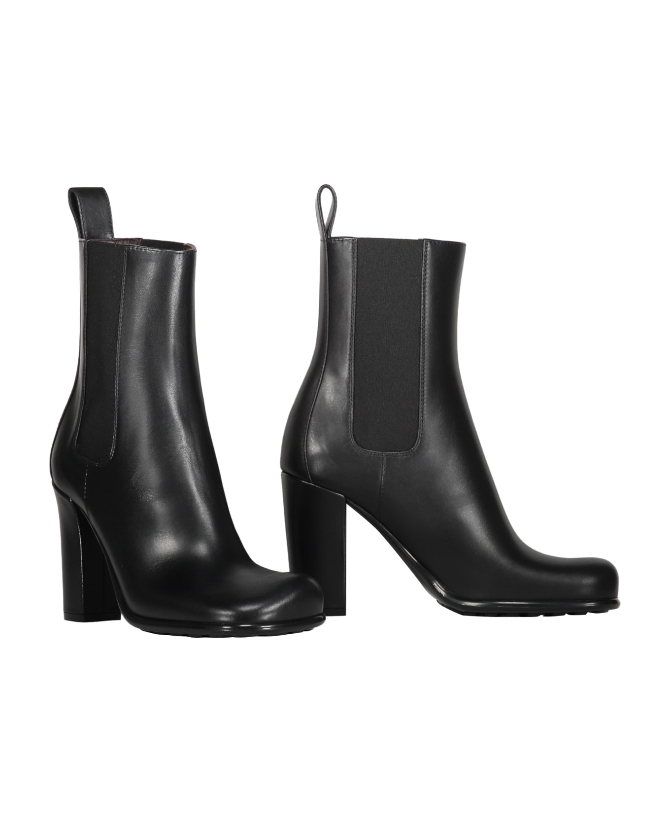 Bottega Veneta Storm Leather Ankle Boots - black