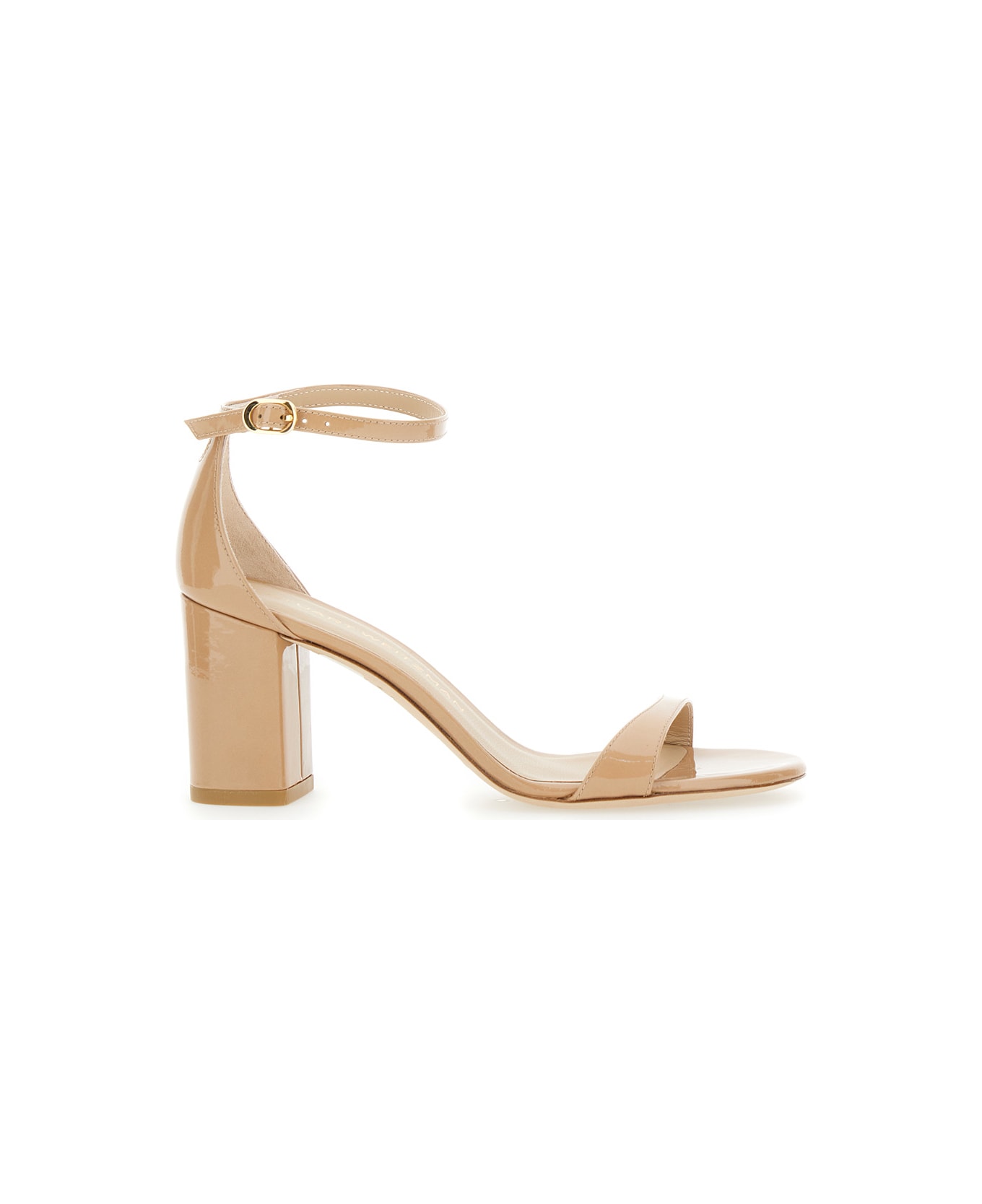 Stuart Weitzman 
nudistarc
 Beige Sandals With High Block Heel In Leather Woman - Beige