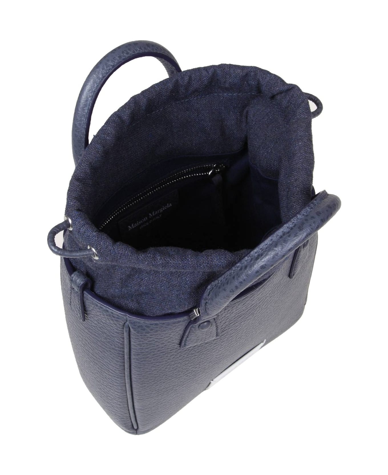 Maison Margiela 5c Vertical Tote Bag In Blue Leather - BLUE