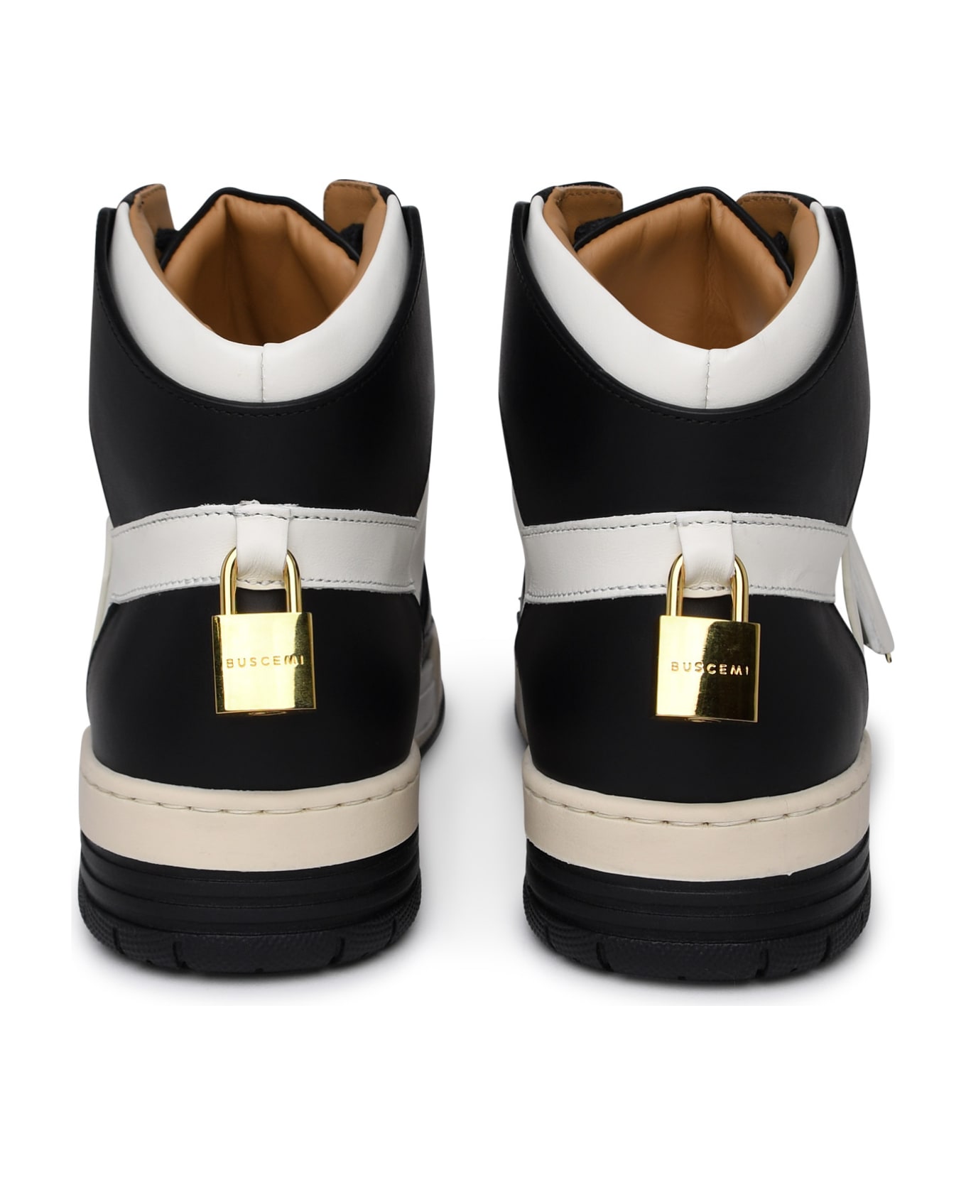 Buscemi 'air Jon' Black And White Leather Sneakers - White
