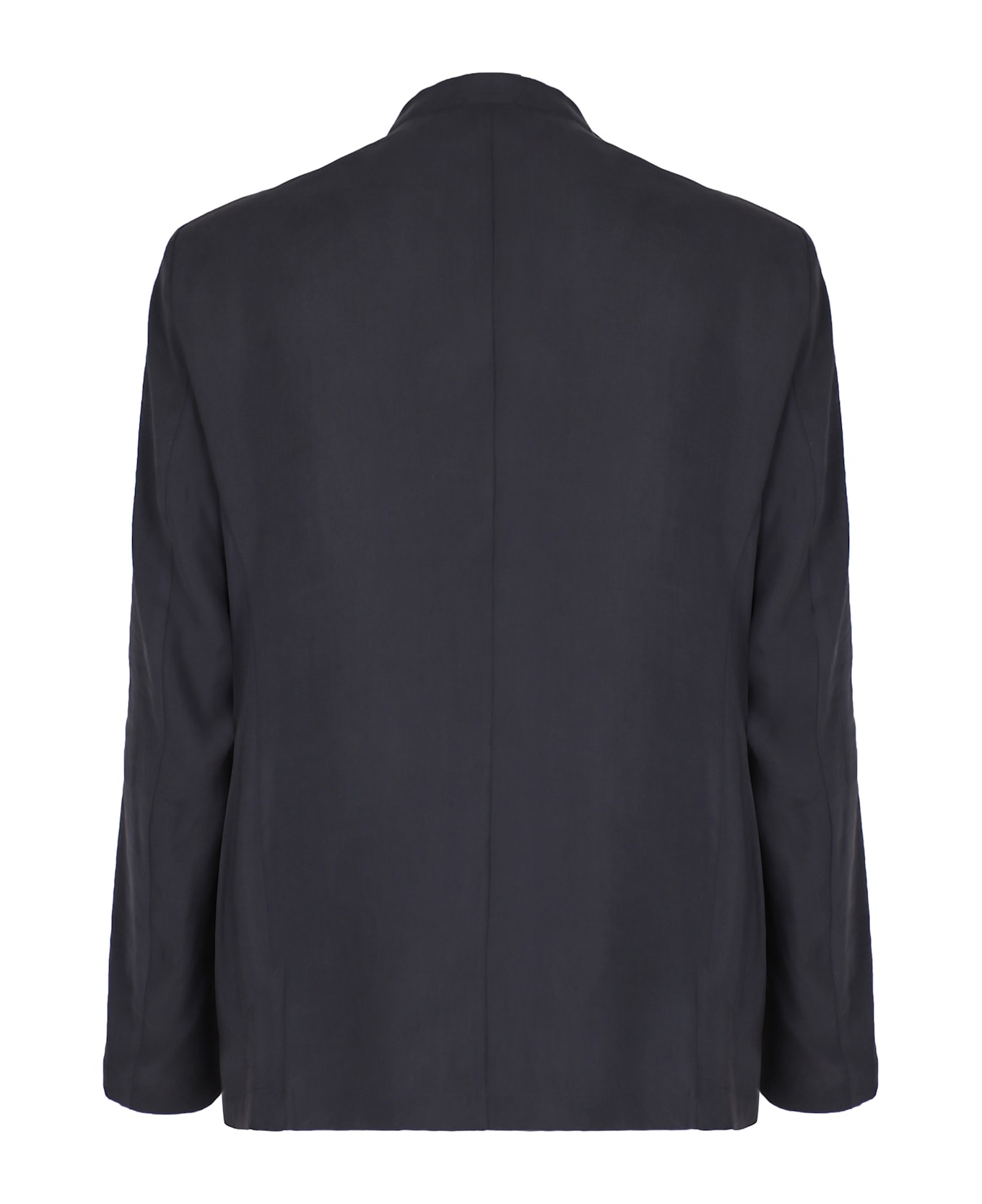 Emporio Armani Stand-up Collar Cotton Shirt - blue