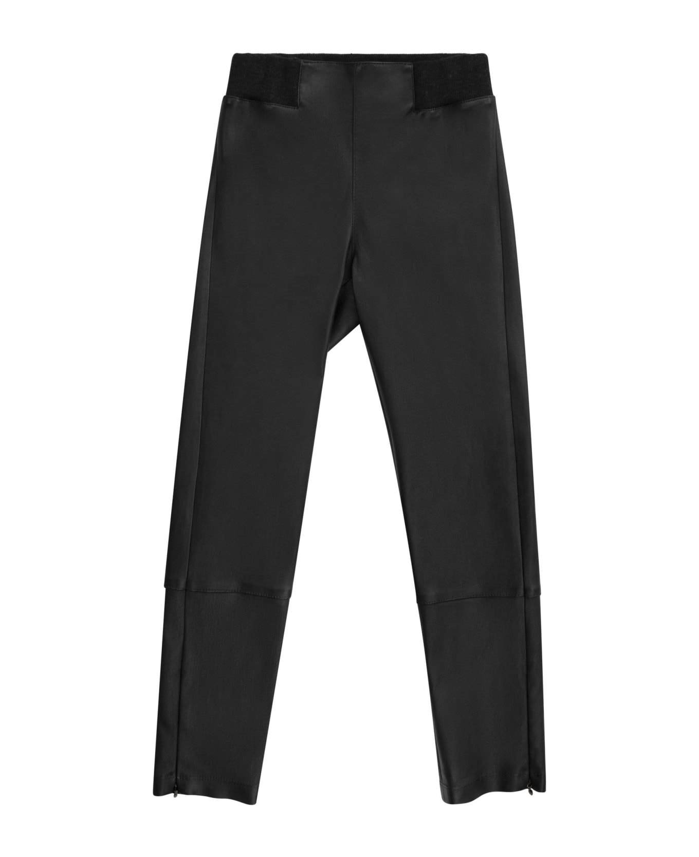 Brunello Cucinelli Leather Trousers - Black