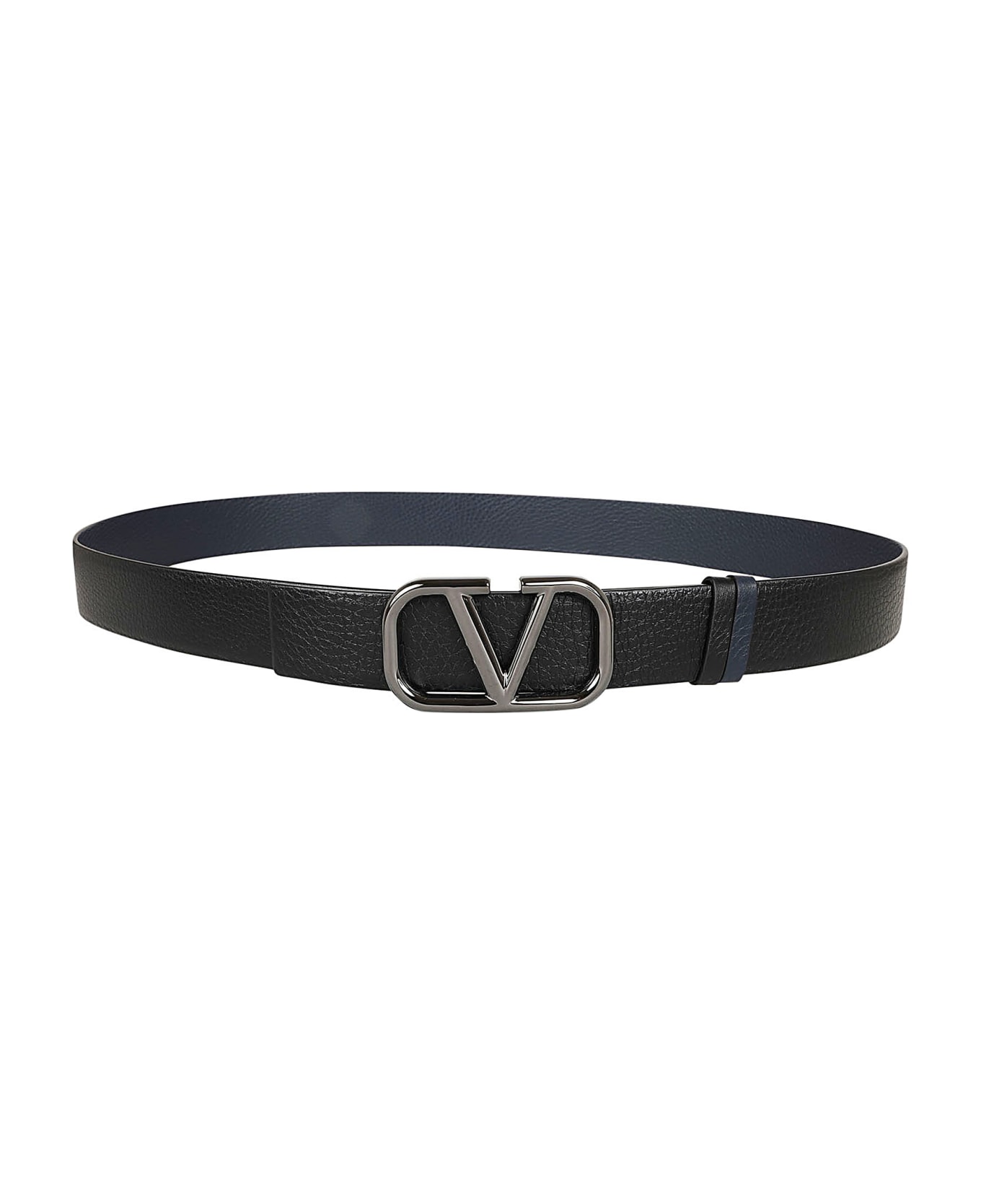 Valentino Garavani Reversible Buckle Belt H.40 Vlogo Signature - Nero Marine