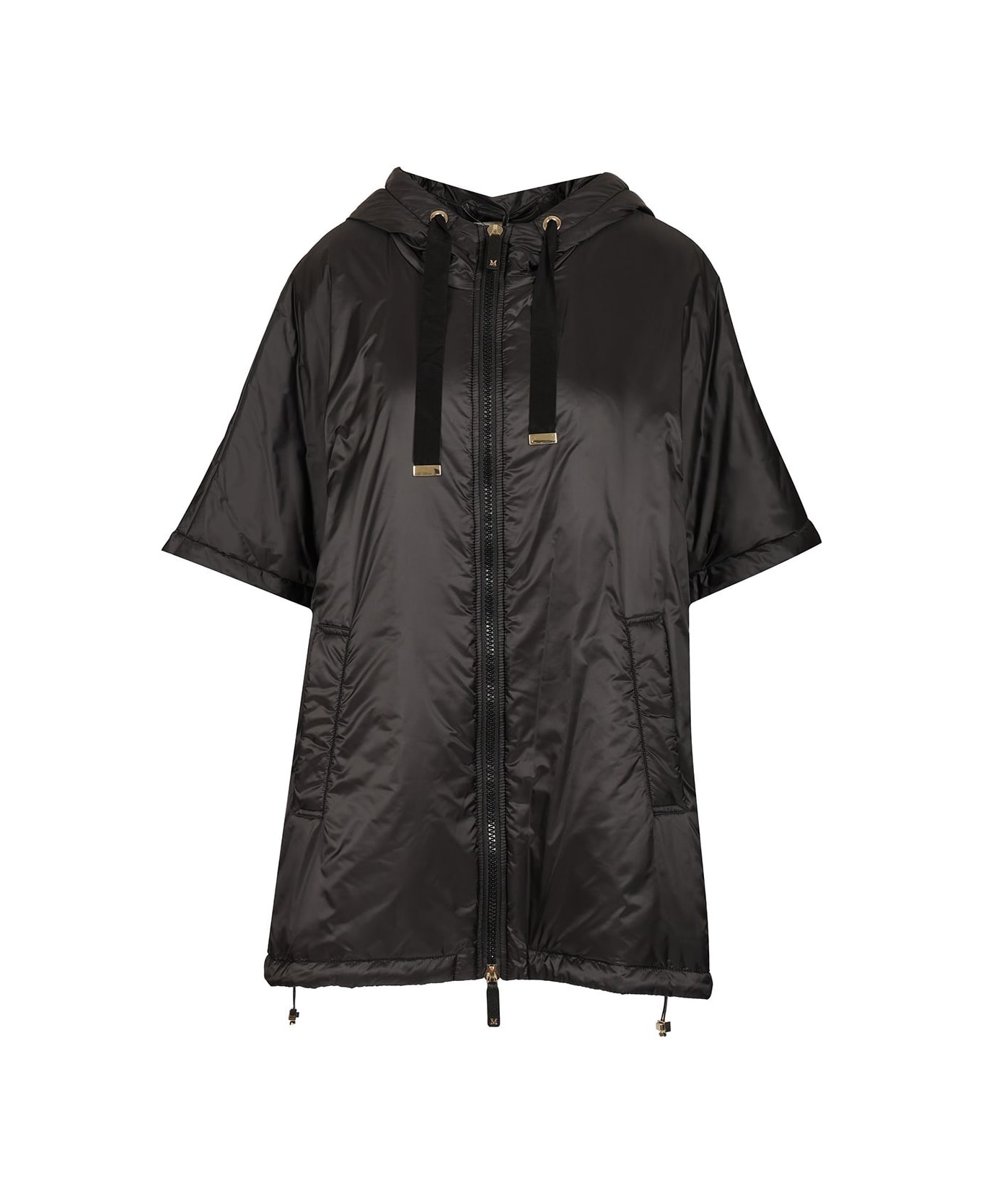 Max Mara The Cube Padded Cape With Hood - Black
