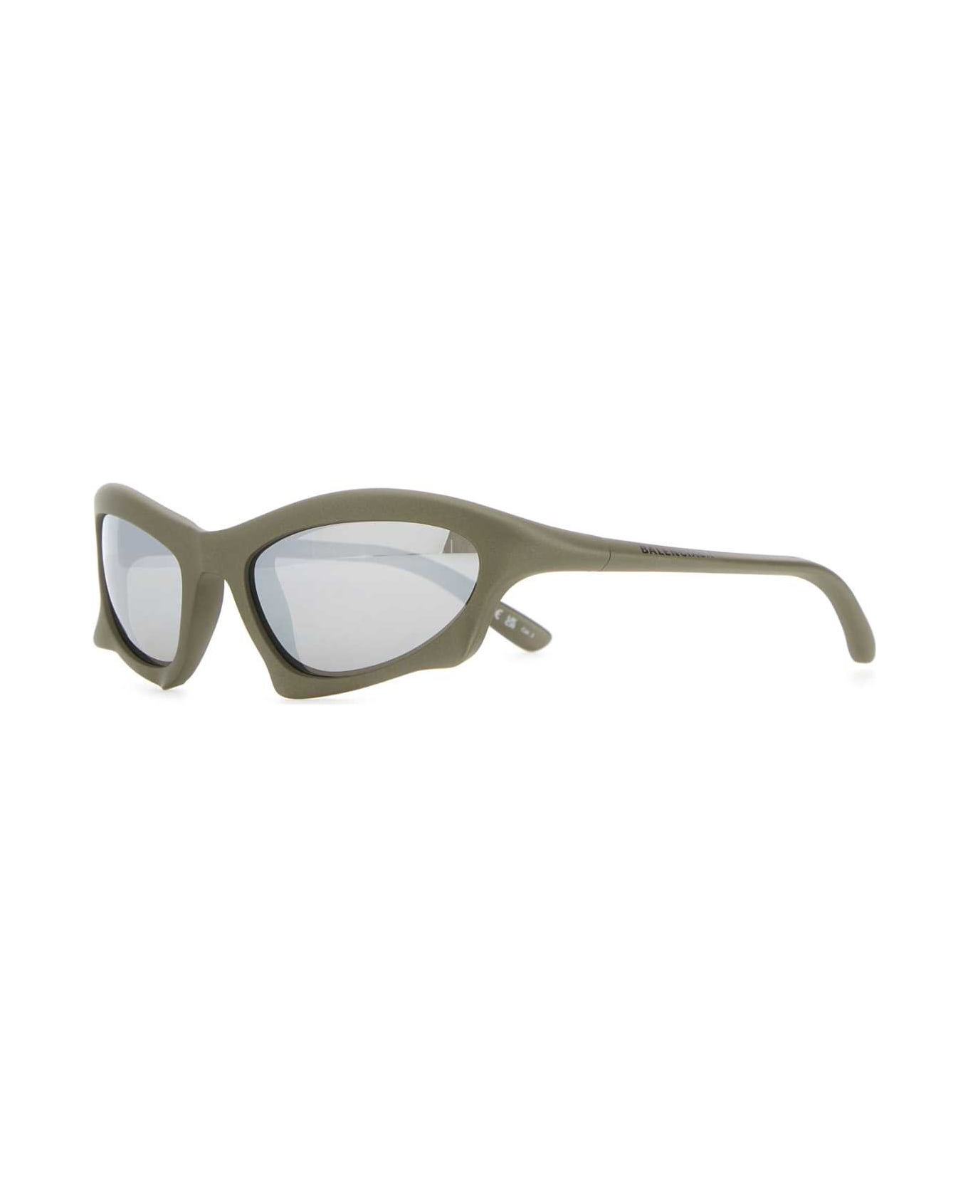 Balenciaga Silver Acetate Bat Rectangle Sunglasses - SILVER