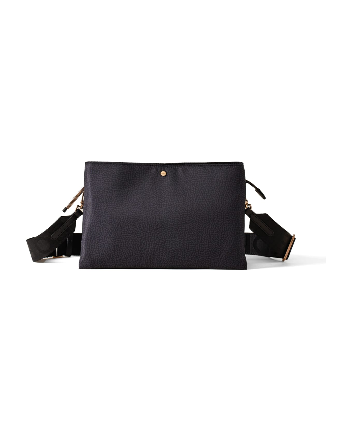 Borbonese Small Black Shoulder Bag - DARK BLACK ショルダーバッグ