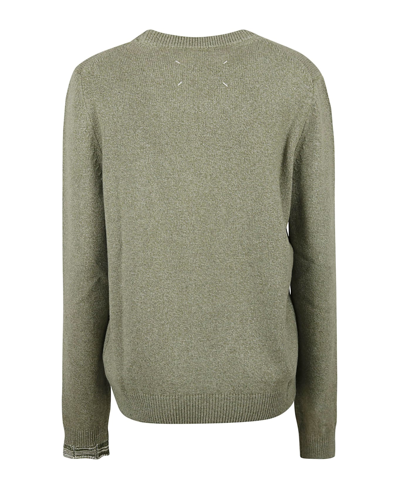 Maison Margiela Plain Ribbed Sweater - Light Green