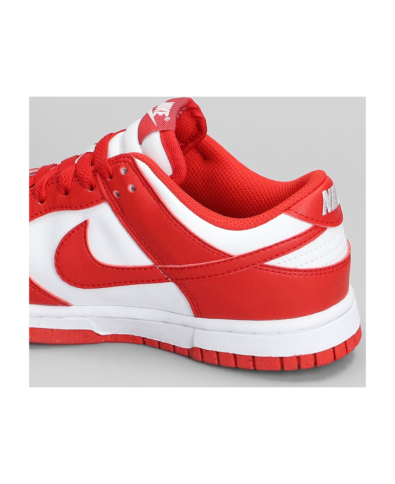 Nike Dunk Low Next Nature Sneakers In Red Leather - red