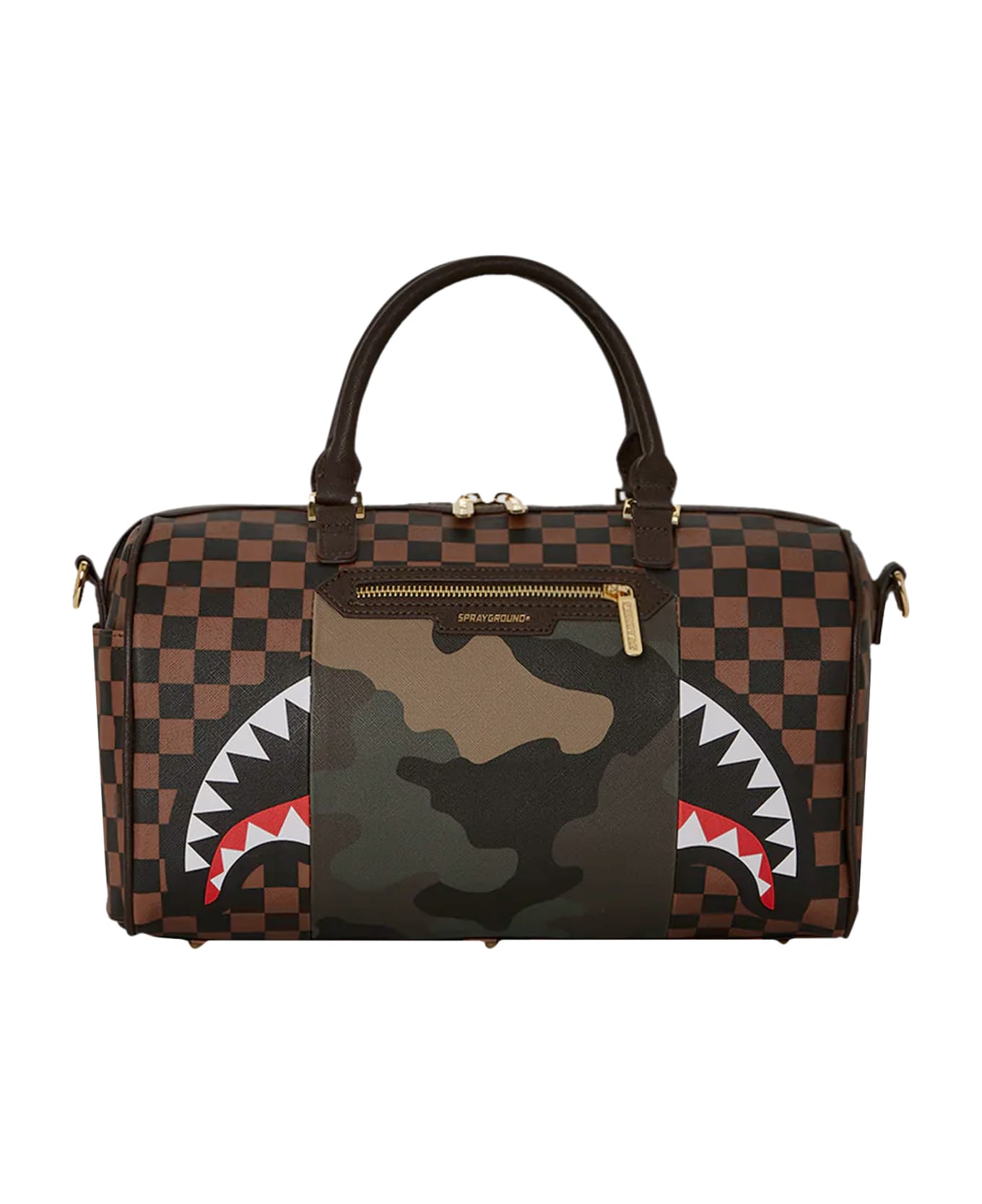 SPRAYGROUND: INFINITI CHECK SHARK DUFFLE BAG