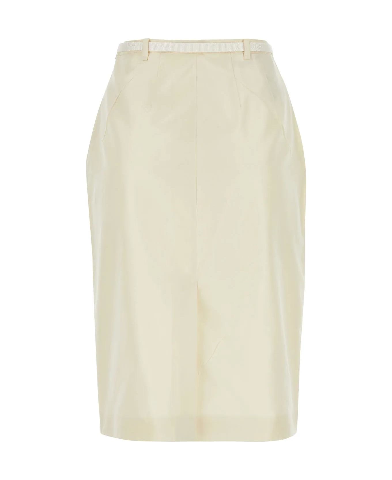 Prada Ivory Faille Skirt - White