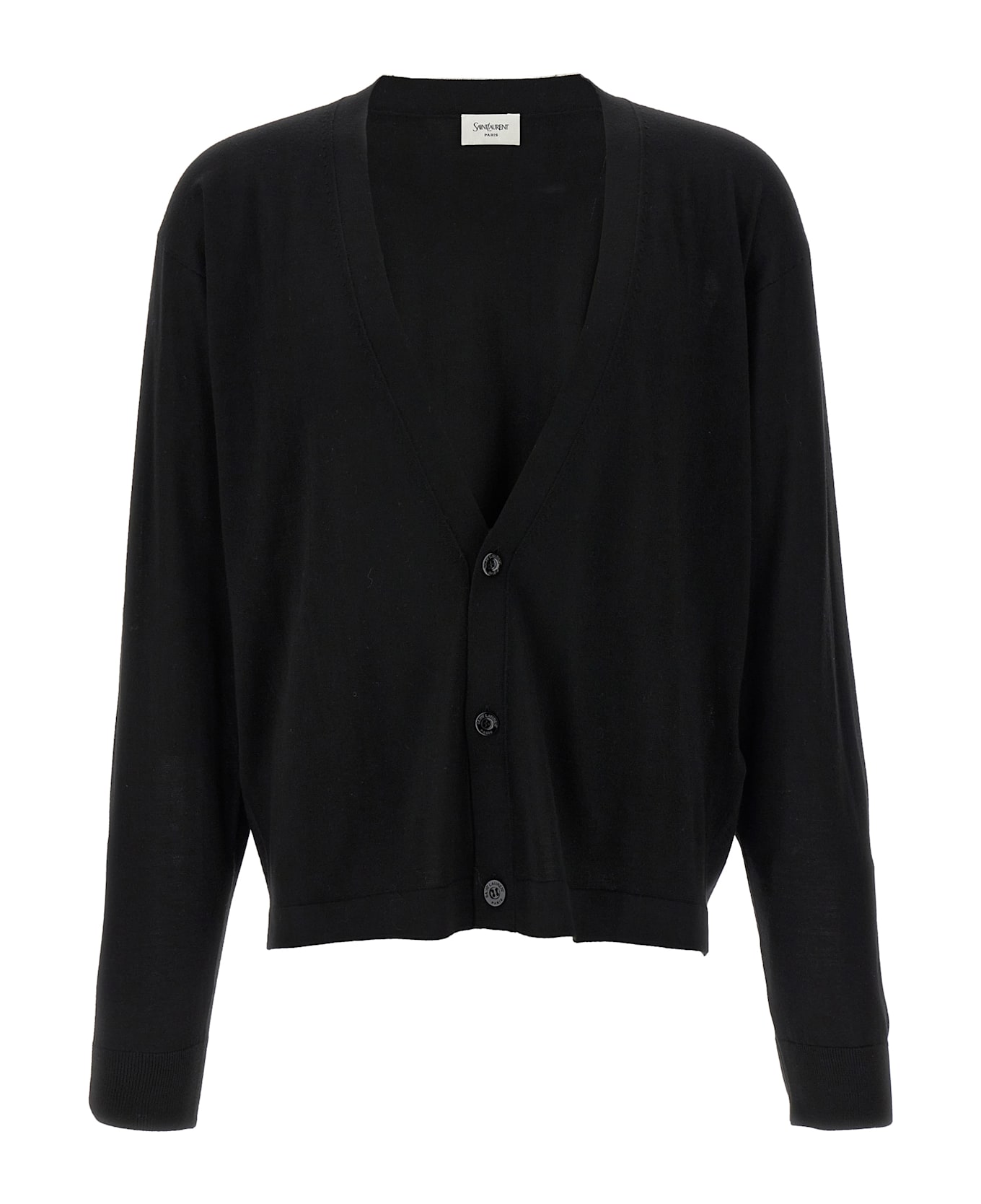Saint Laurent Wool Cardigan - Black  