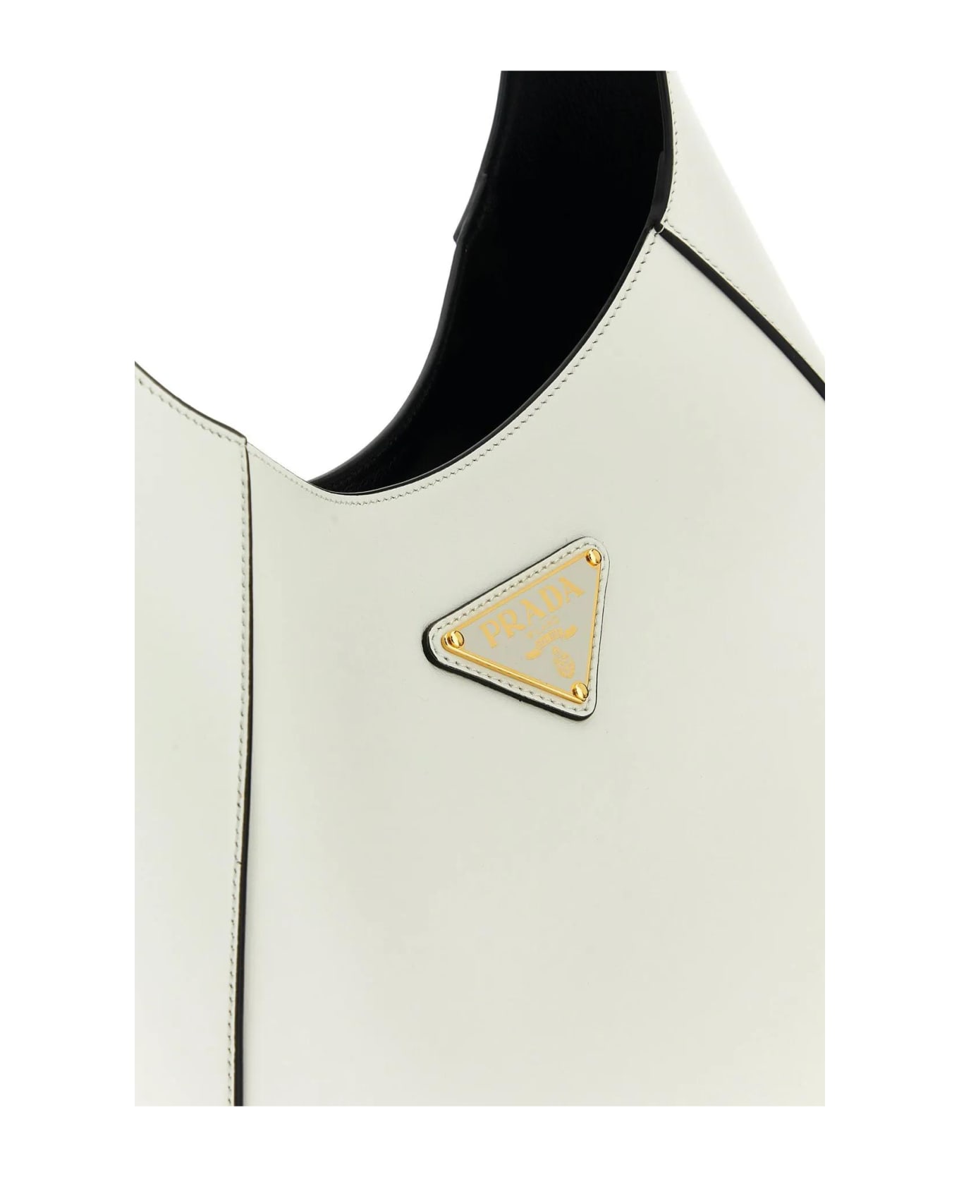 Prada White Leather Shoulder Bag - White