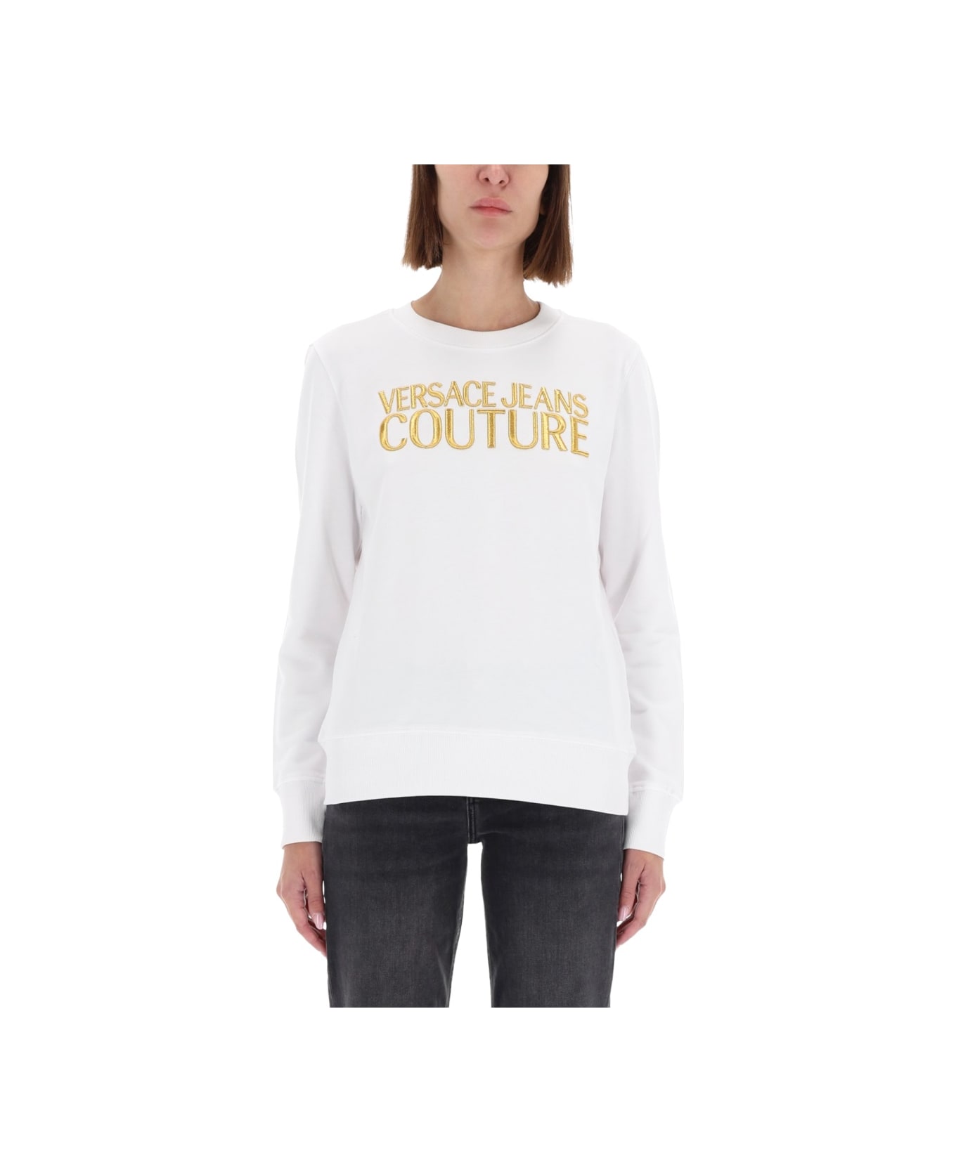 Versace Jeans Couture Sweatshirt With Logo - WHITE