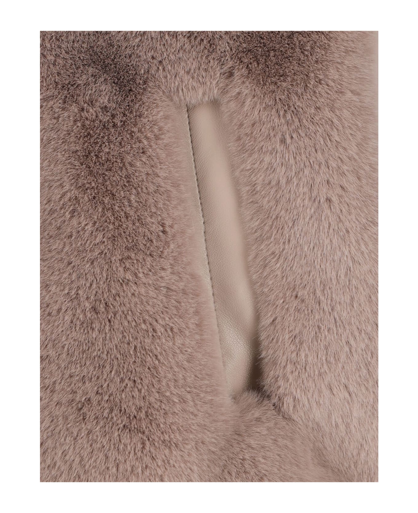 Pinko Faux Fur Vest - BEIGE VISCOTTO ZENZ