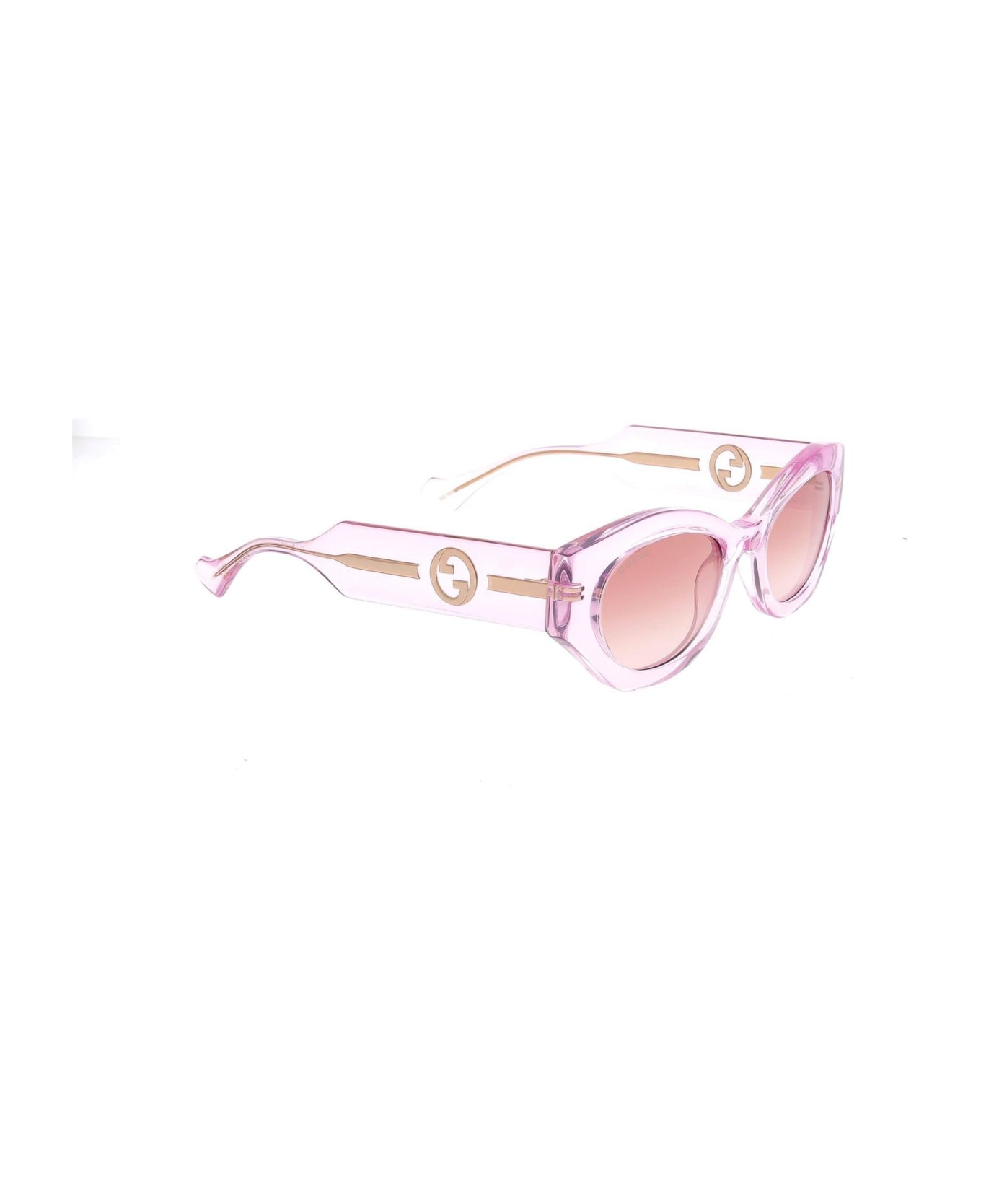 Gucci Eyewear La Piscine Oval-frame Sunglasses - PINK-PINK-RED