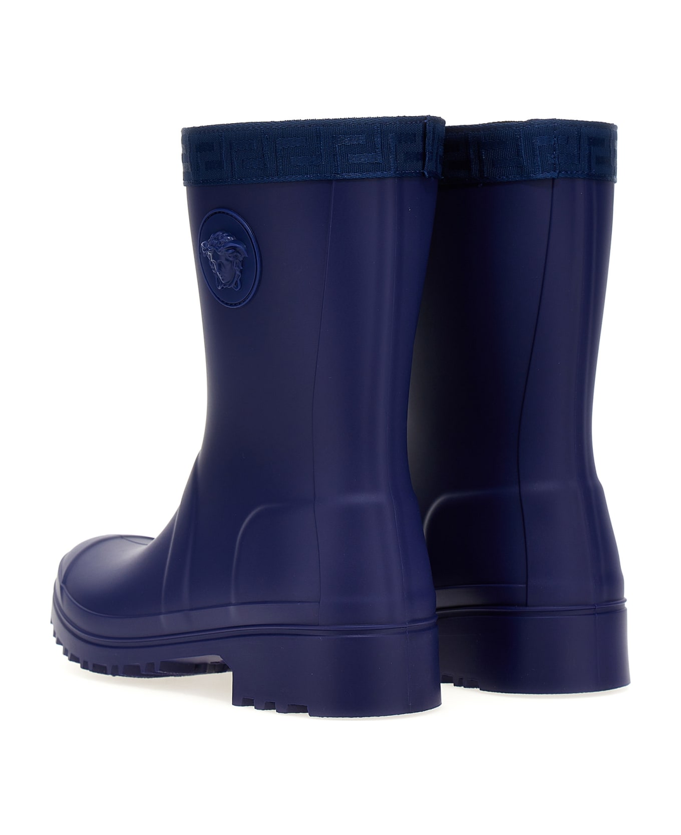 Versace 'greca' Rain Boots - Blue