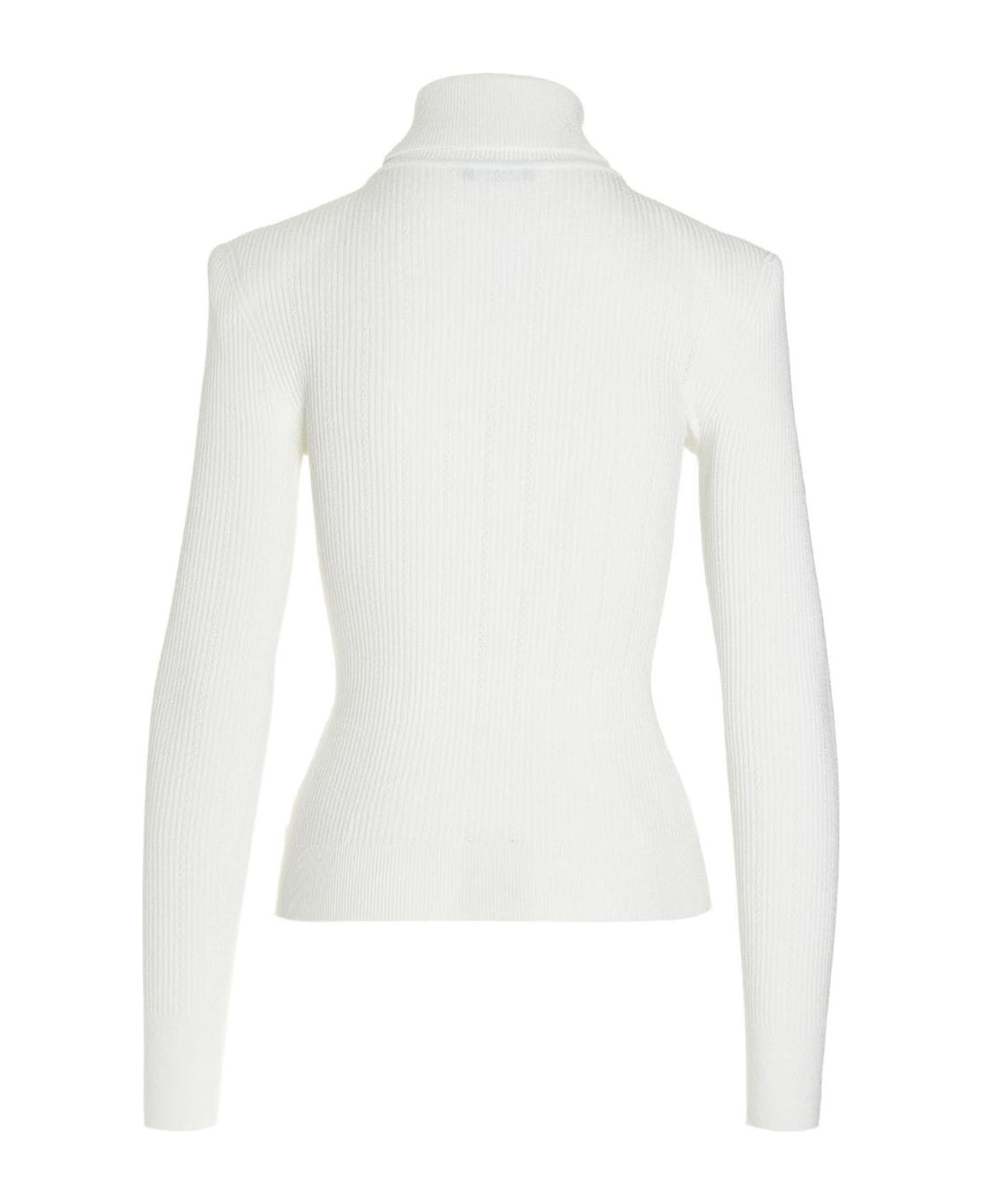Balmain 'button-trimmed  Turtleneck Sweater - White