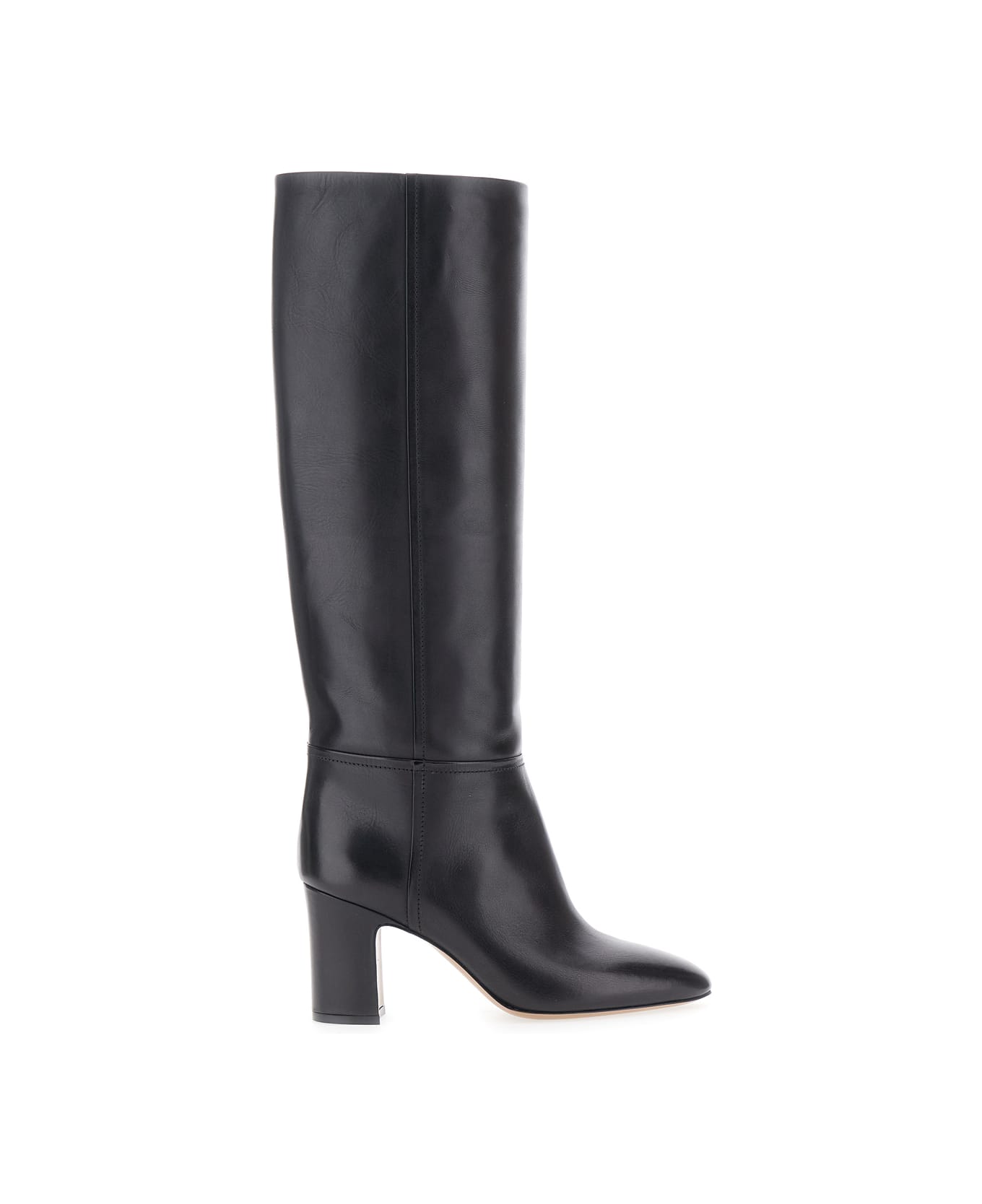 Paris Texas 'lavinia' Black Boots With High Block Heel And Rear Zip Closure In Leather Woman - Black