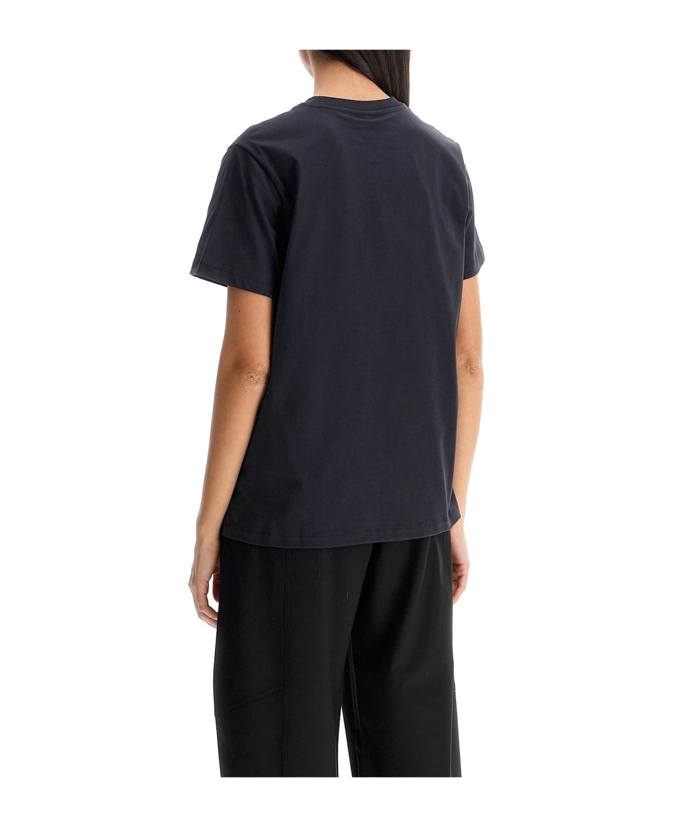Ganni Owls Print Logo T-shirt - PHANTOM (Black)