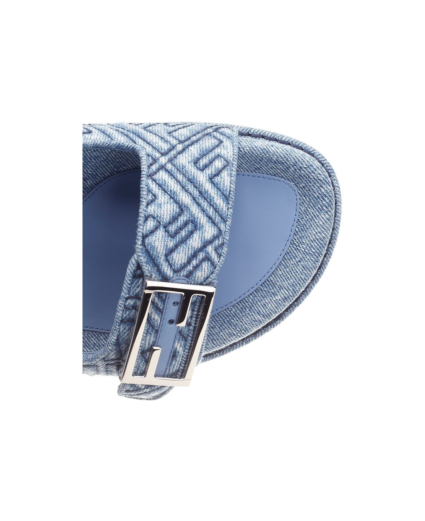 Fendi 'fendi Feel' Slide Flat - Light blue