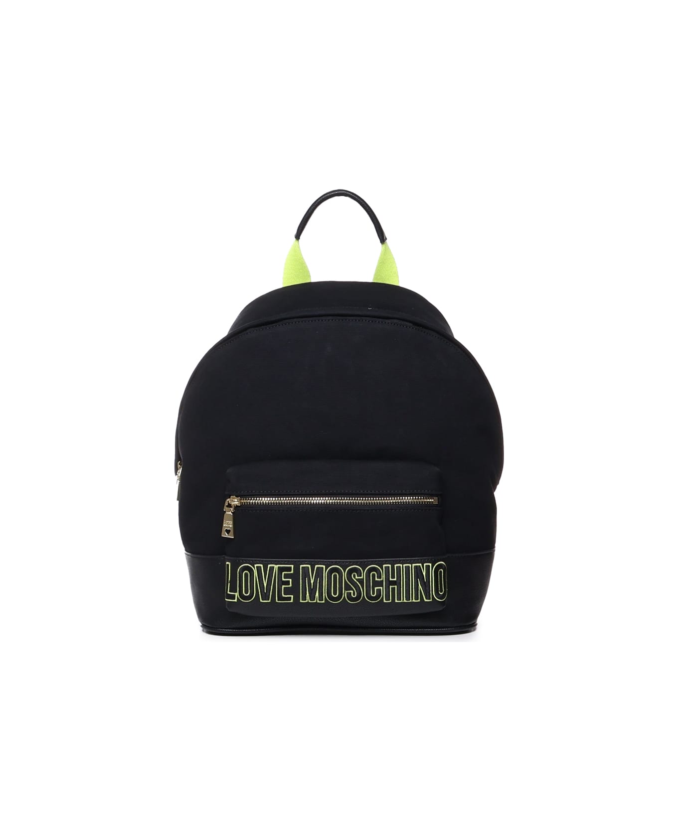 Love Moschino Love Backpack In Cotton - Black, green バックパック