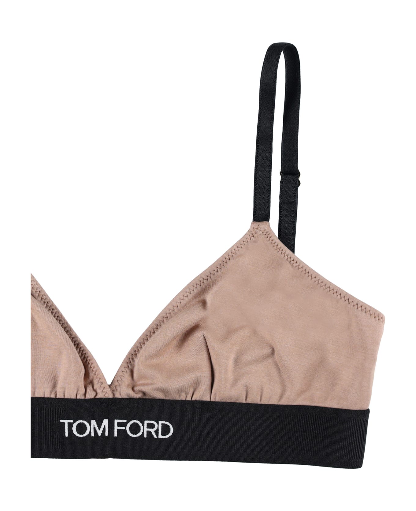 Tom Ford Triangle Bra With Logo Underband In Jersey - DUSTY ROSE