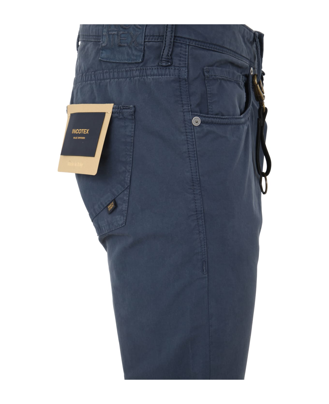 Incotex Genjc Five Pocket Solid Jeans - Medieval Blue