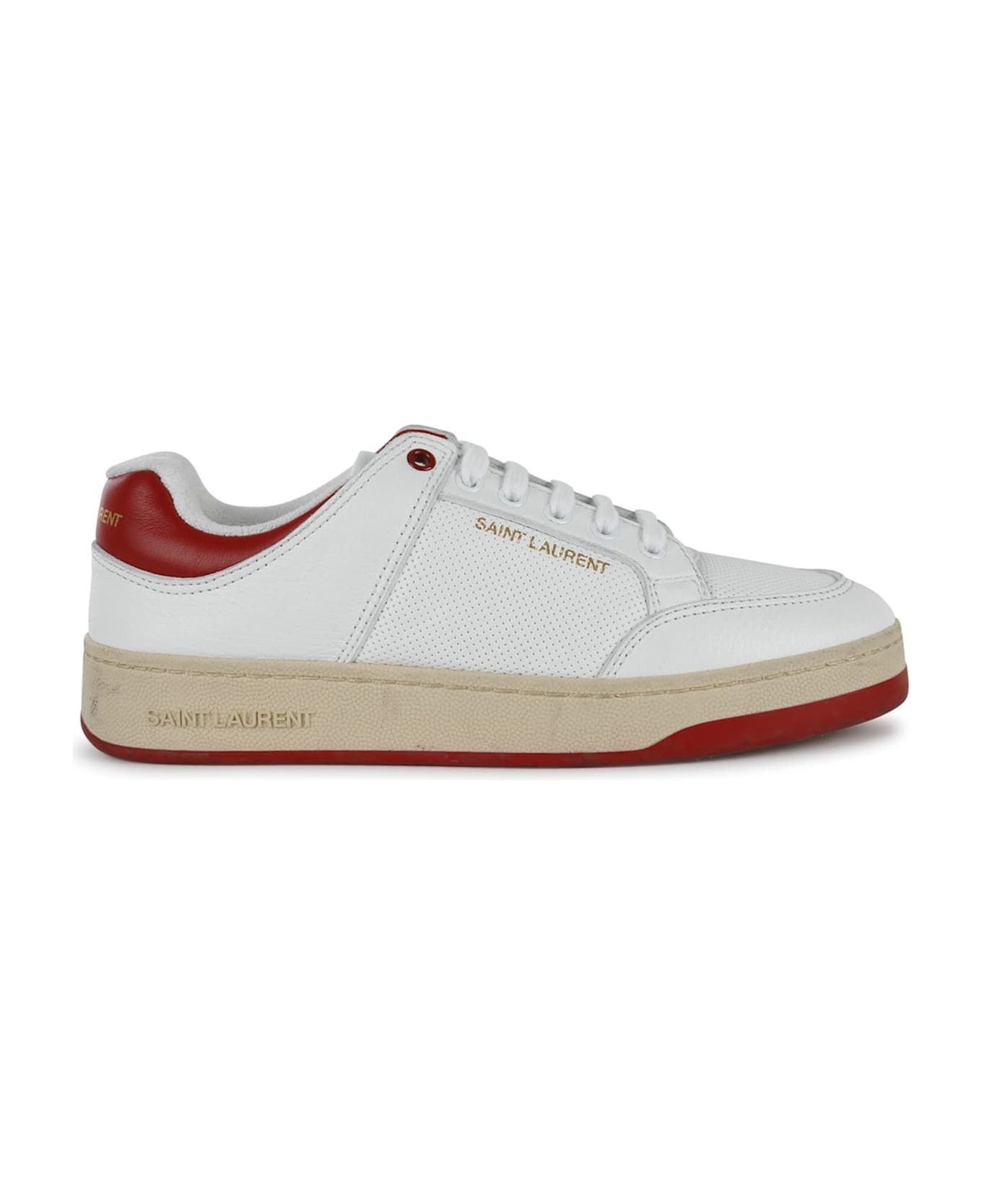 Saint Laurent Leather Sneakers - White