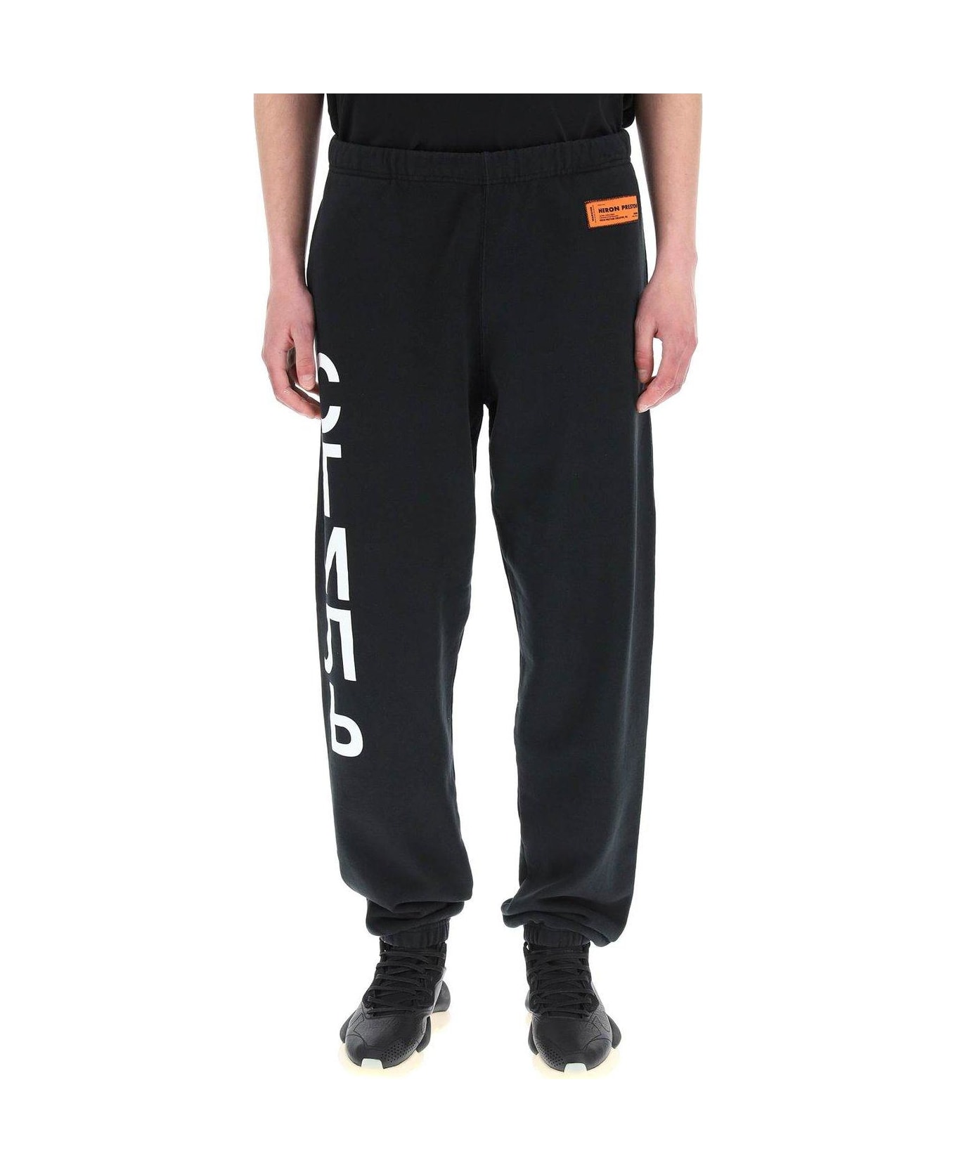 HERON PRESTON Logo Patch Elasticated-waist Track Pants - Black