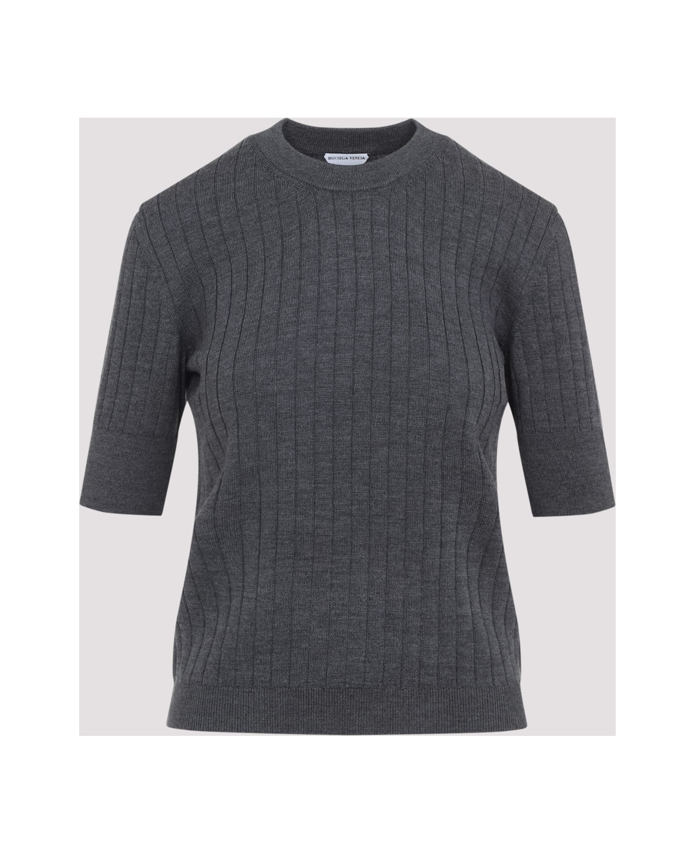 Bottega Veneta Wool Ribbed Top - Antracite