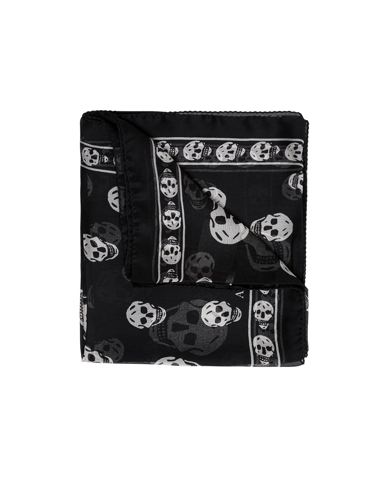Alexander McQueen Women's Black And White Silk Skull Scarf - Black スカーフ