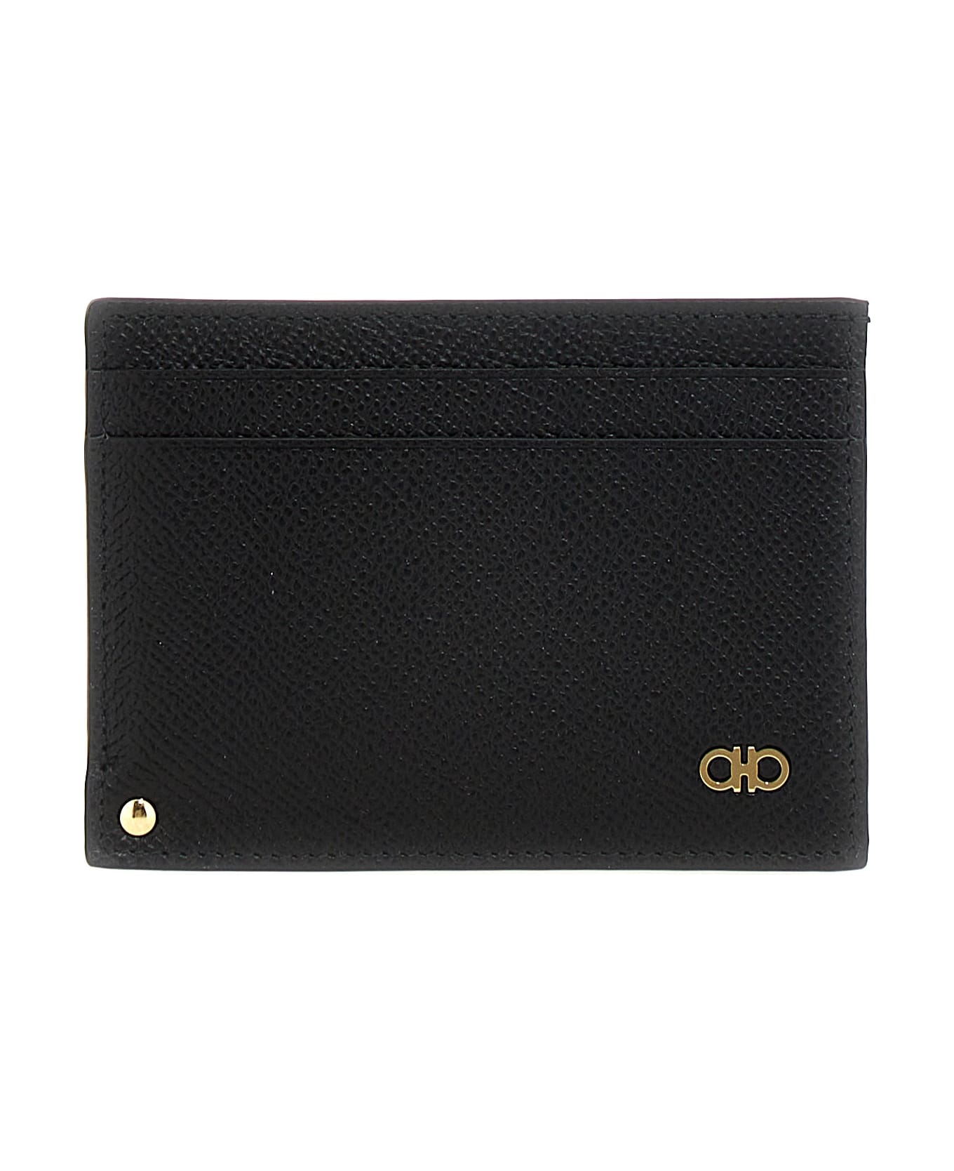 Ferragamo 'micro Gancio' Card Holder - Black  