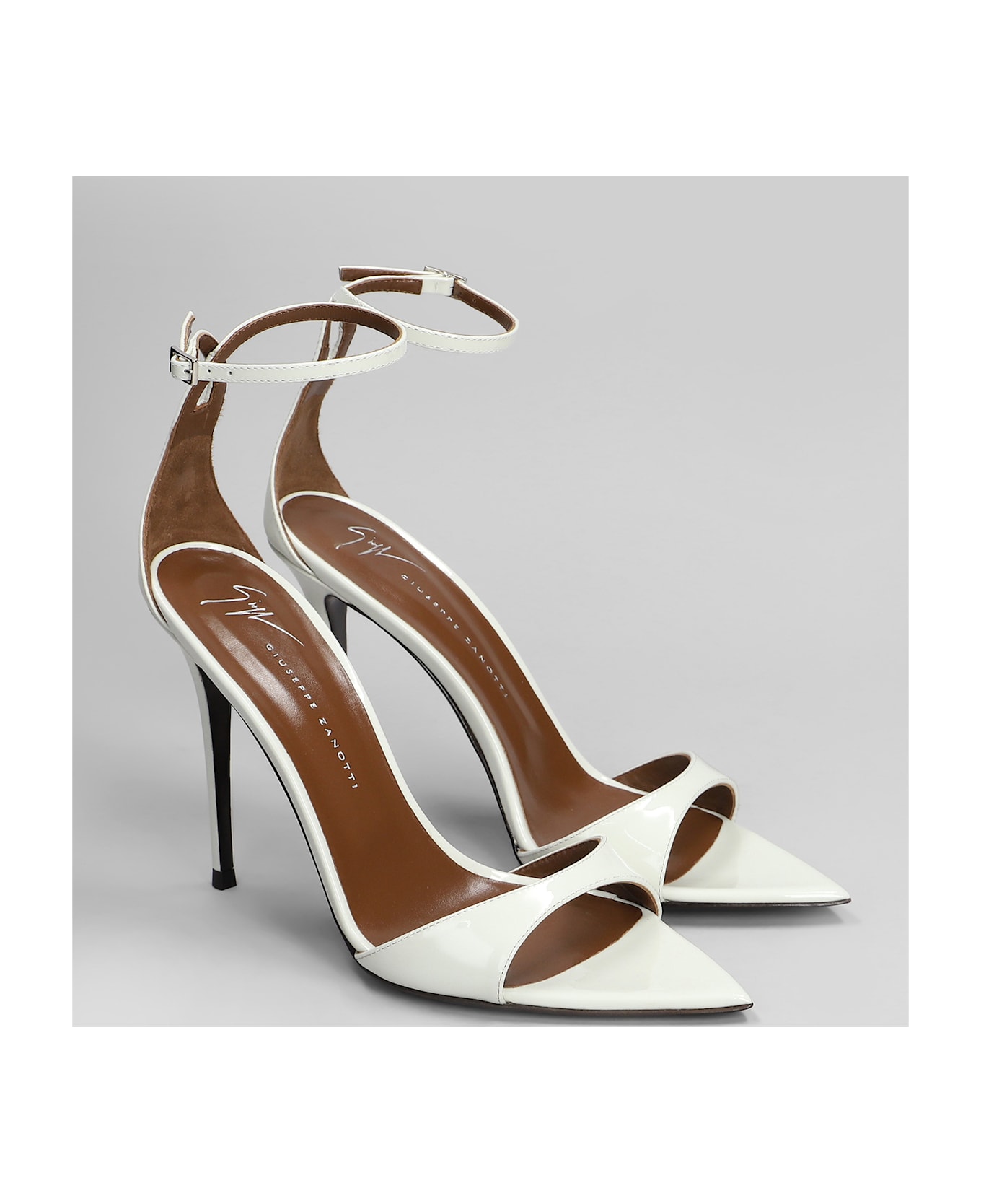 Giuseppe Zanotti Intriigo Strap 105 Sandals In White Leather - white