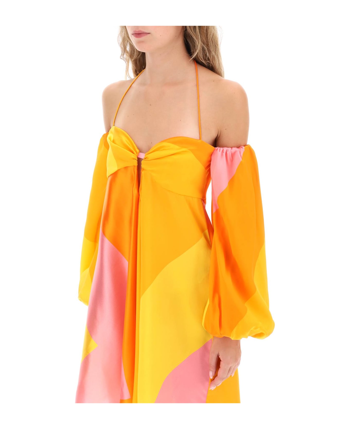 Raquel Diniz Andressa Silk Satin Mini Dress - PINK SHADES (Orange)