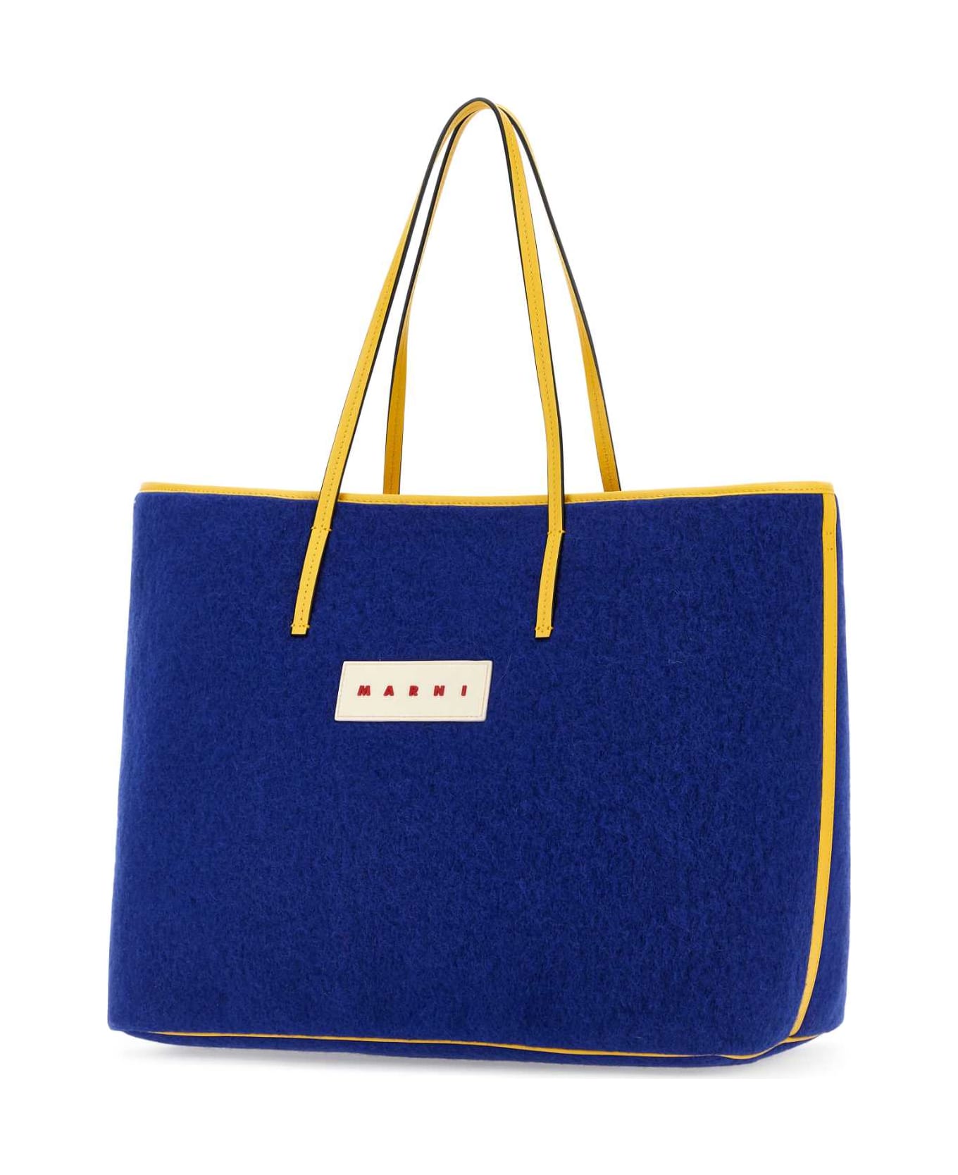Marni Blue Felt Small Janus Shopping Bag - ROYAL トートバッグ