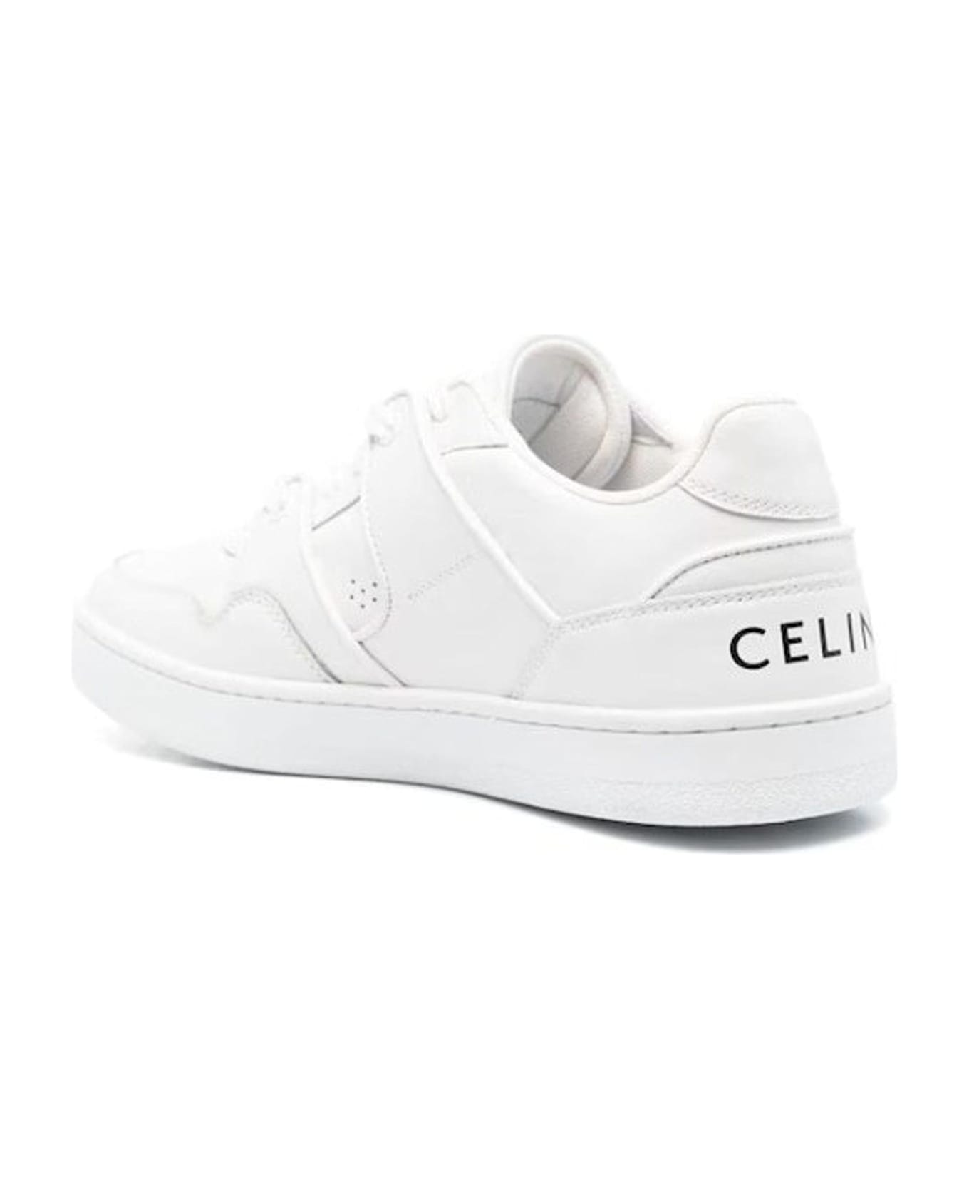 Celine Ct-04 Low Top Leather Sneakers - White