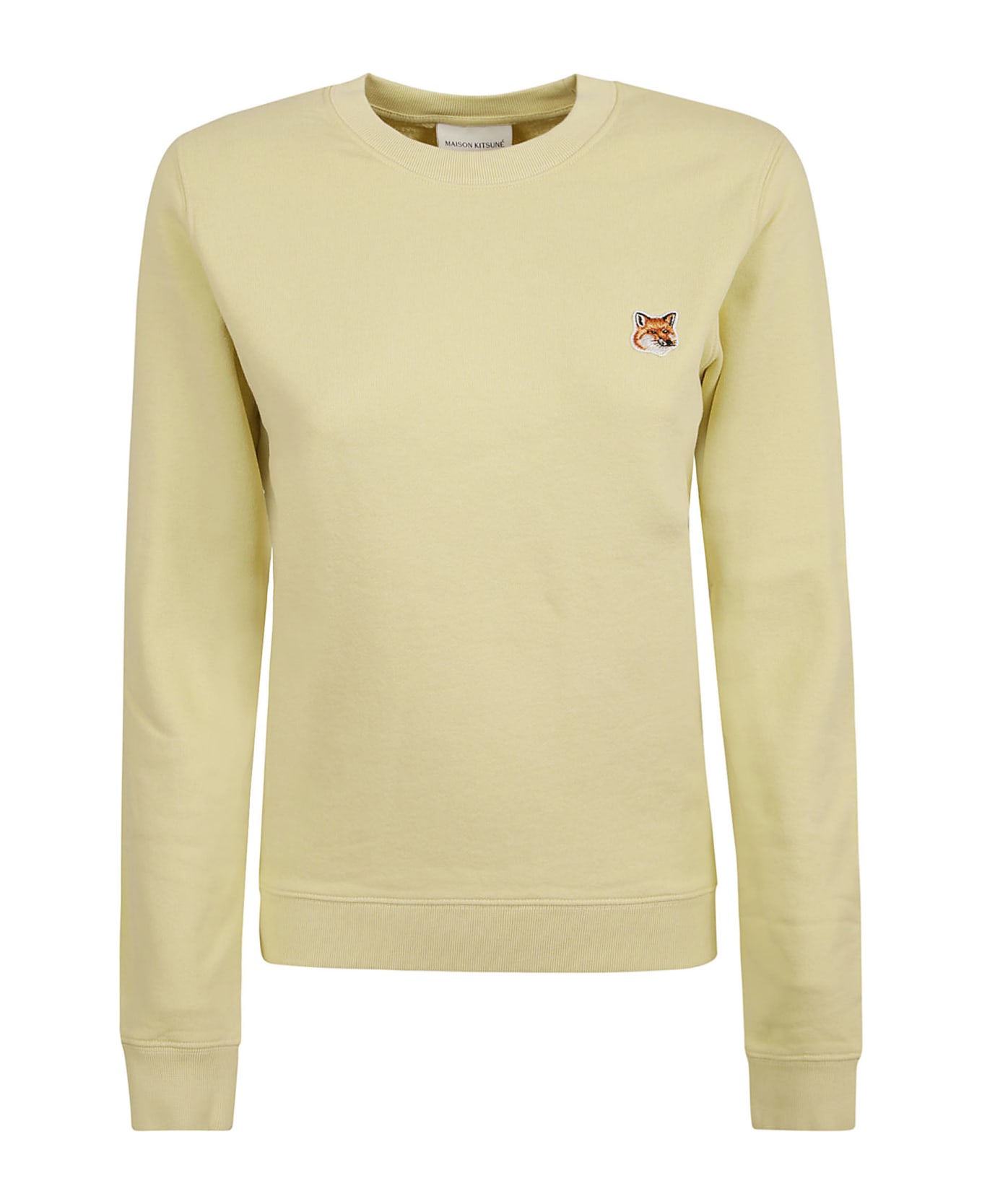 Maison Kitsuné Fox Head Patch Regular Sweatshirt - Chalk Yellow