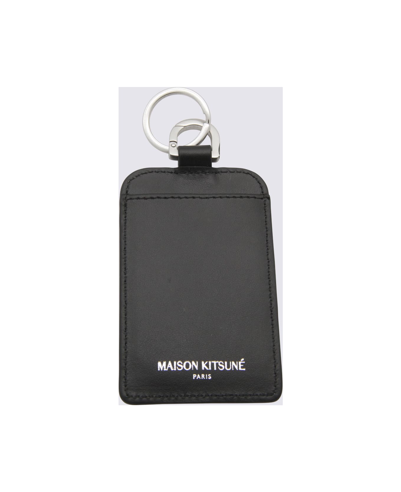 Maison Kitsuné Black Leather Card Holder - Black