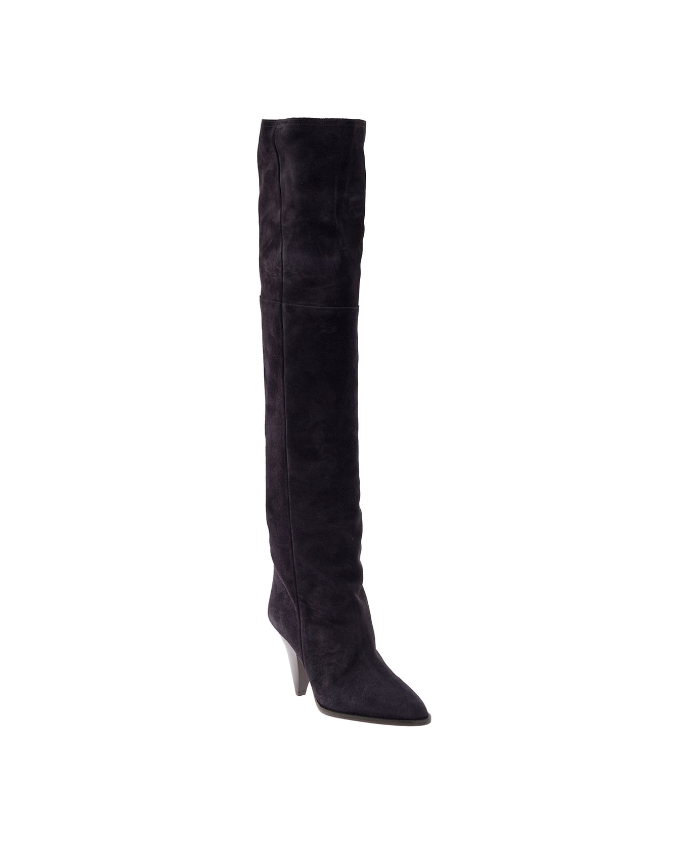 Isabel Marant Riria Black Cuissardes In Suede With Conical Heel Woman