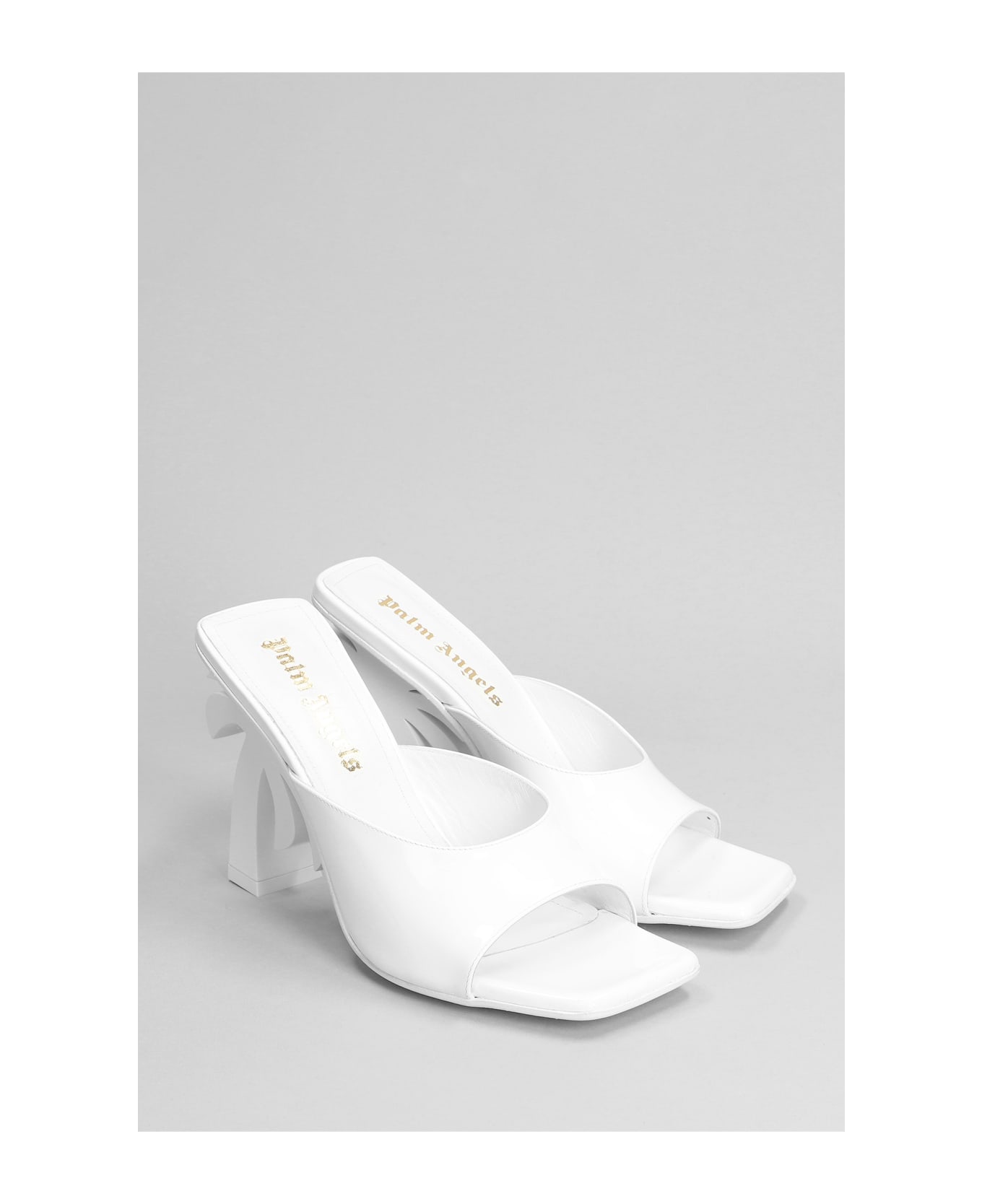 Palm Angels Sandals In White Leather - white
