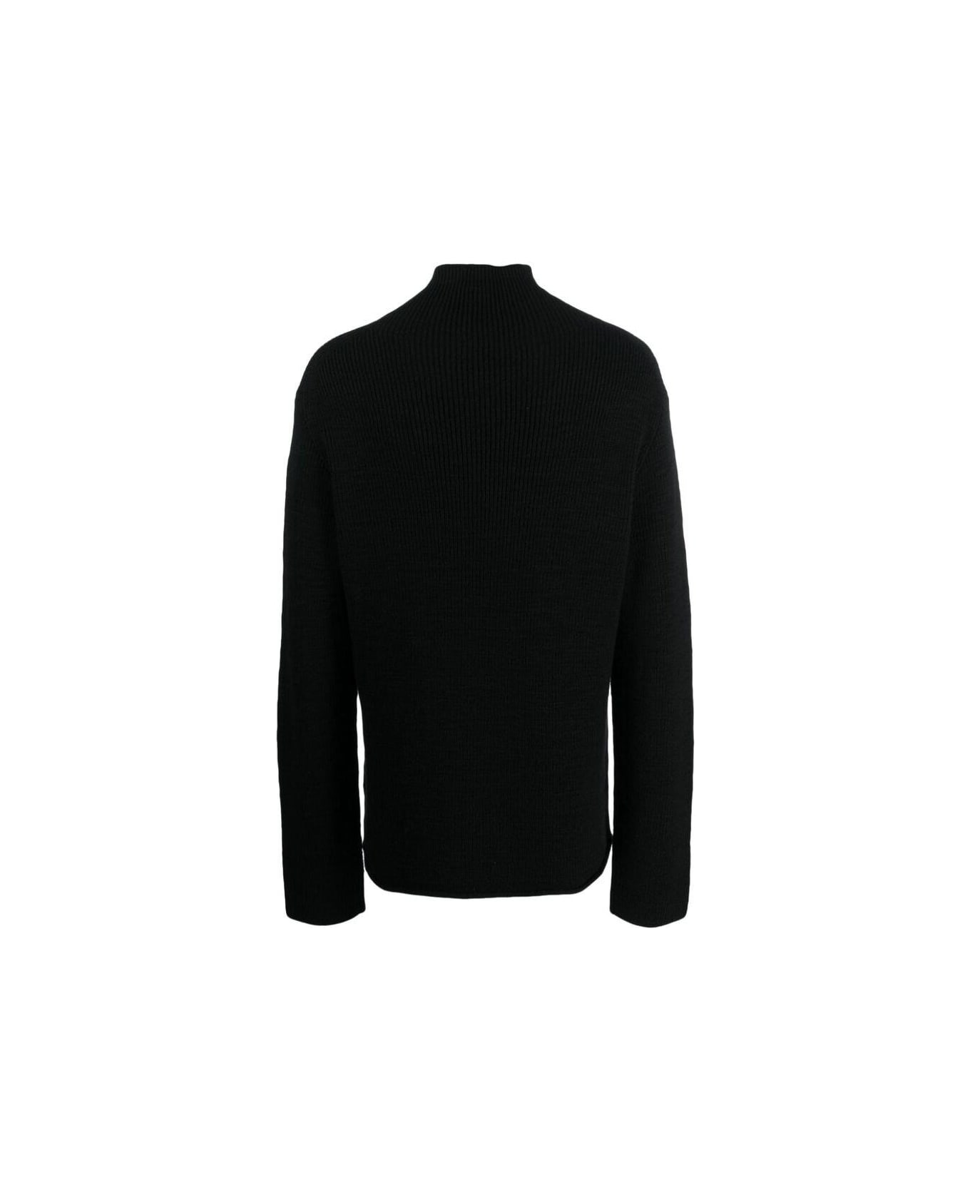 The Row High-neck Knitted Sweater - BLACK