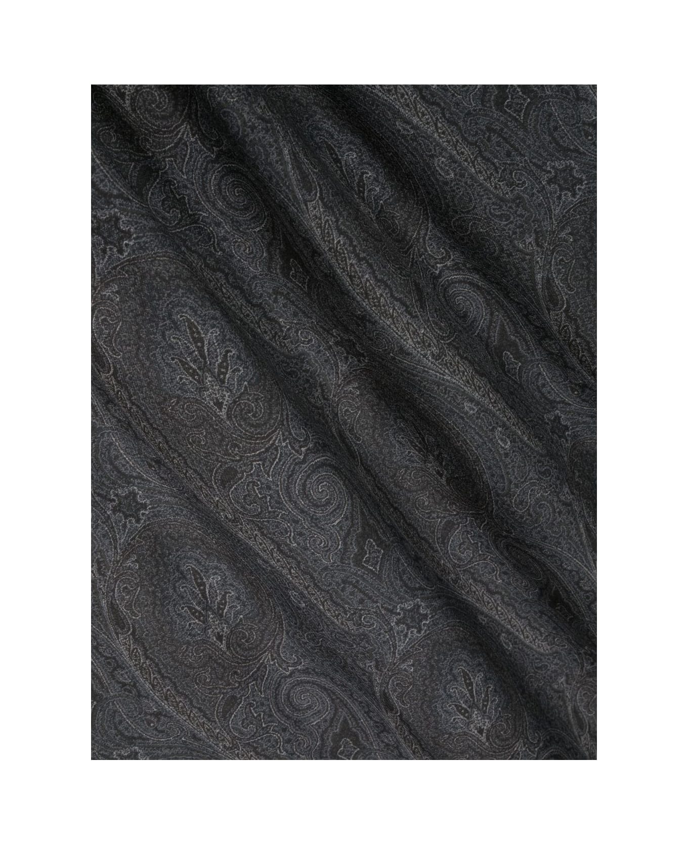 Etro Black Paisley Print Scarf - Black スカーフ