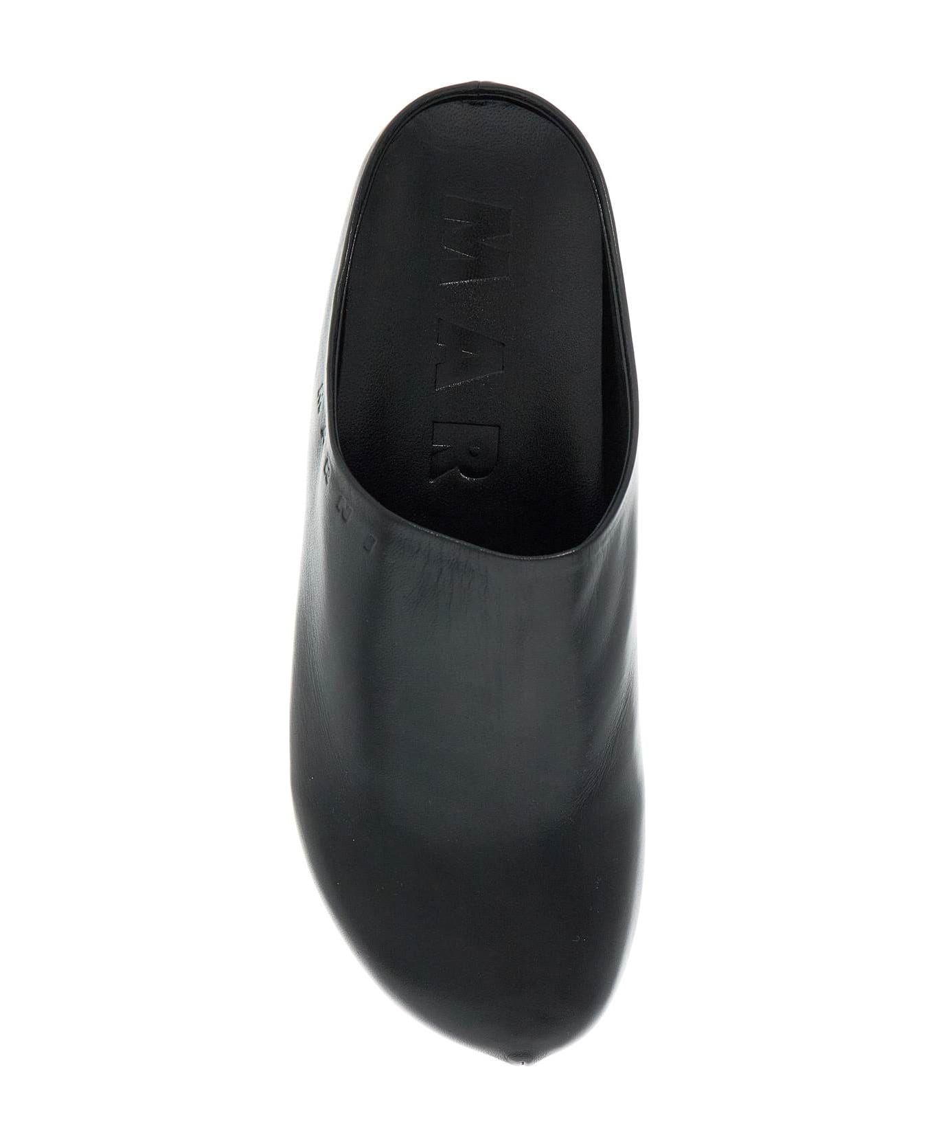 サンダル・ミュール MARNI - CHUNKY CLOG SABOT Black leather chunky clog sabot | Marni